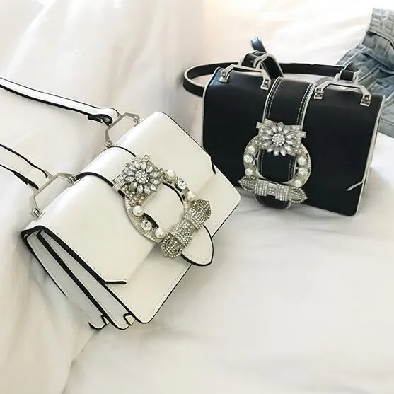 Designer-Inspired Diamond Lock Handbag for Women