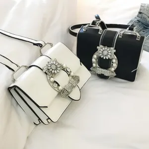 Designer-Inspired Diamond Lock Handbag for Women