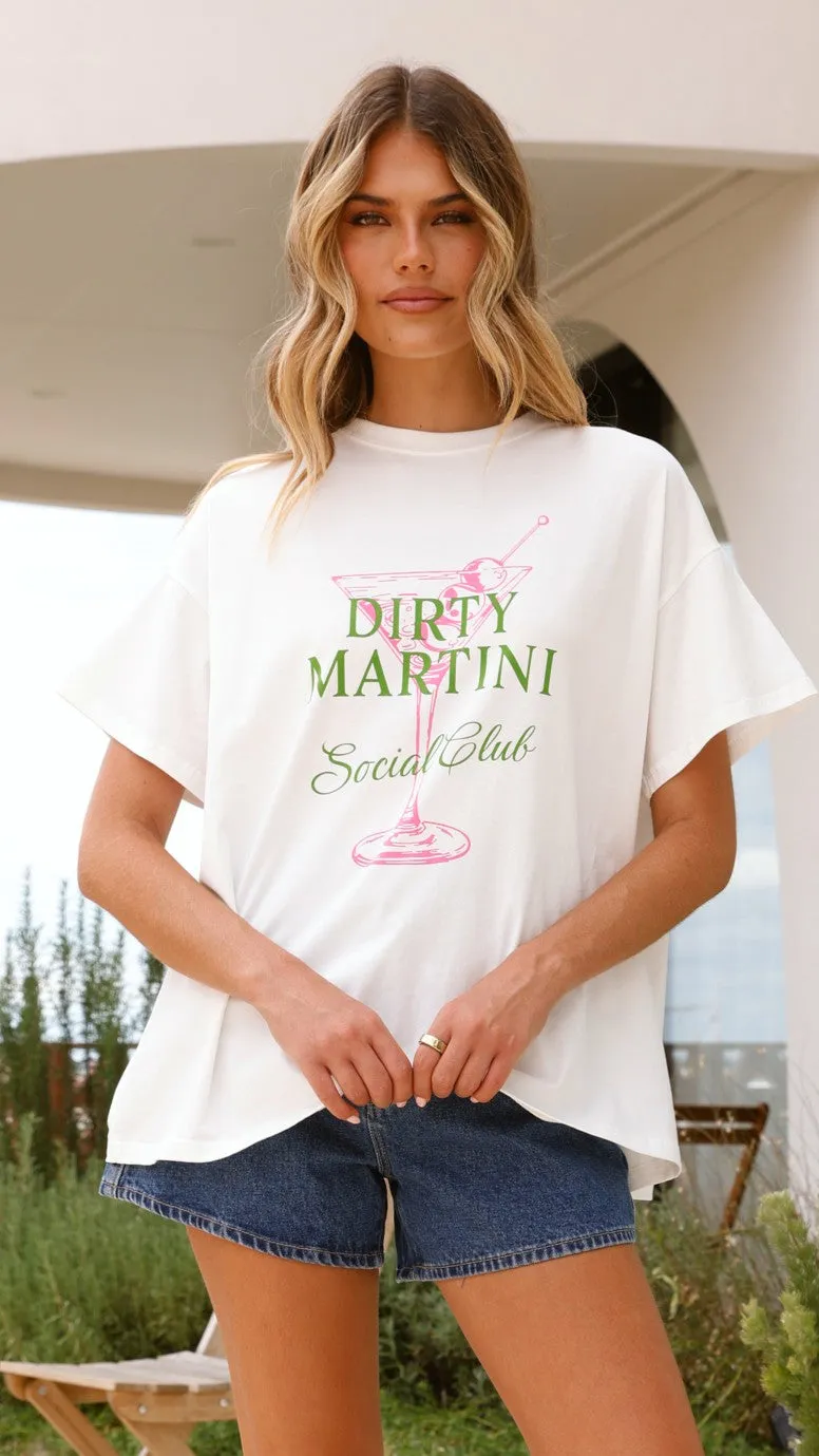 Dirty Martini Tee - White