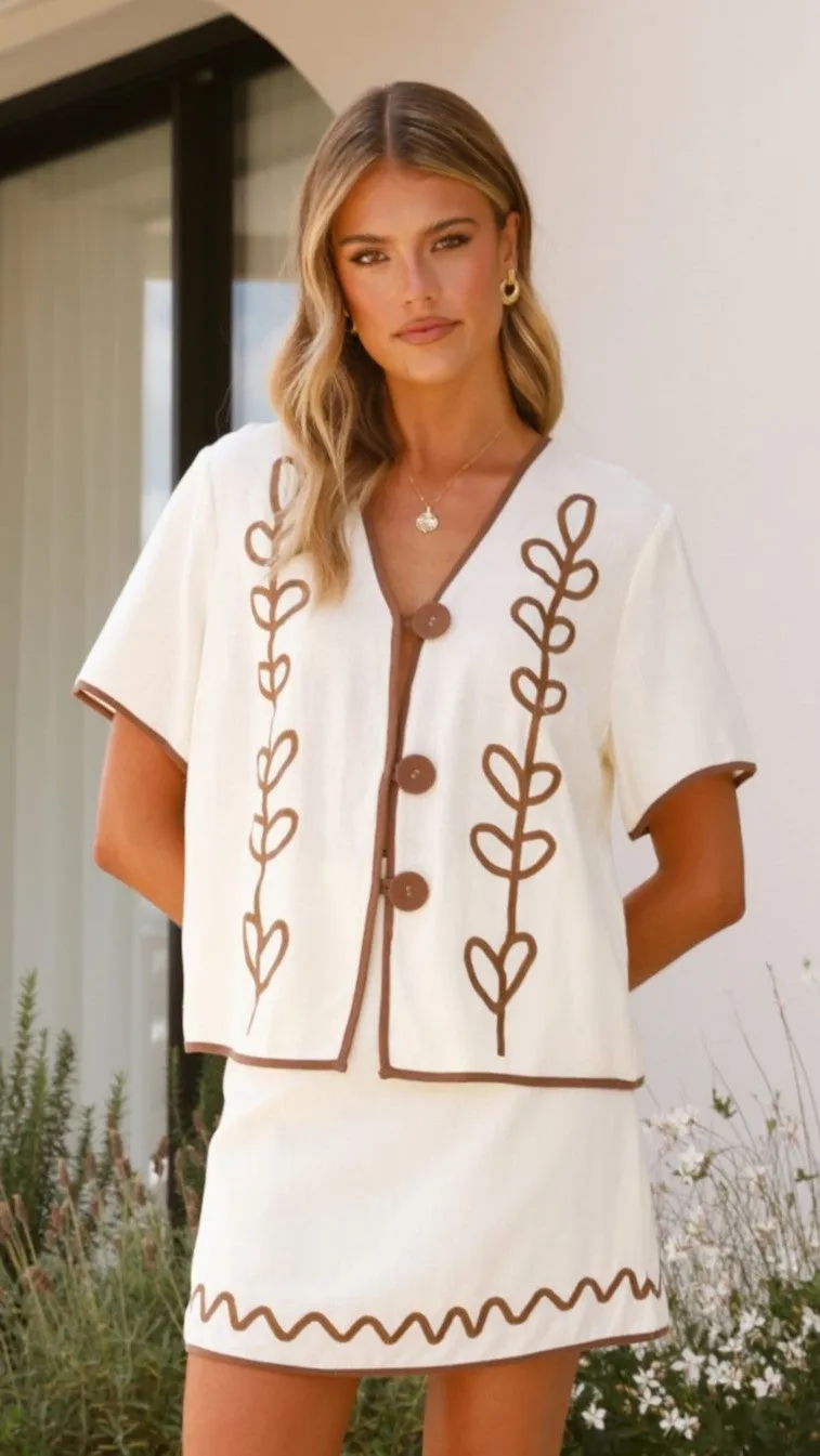 Easton Mini Skirt - Cream