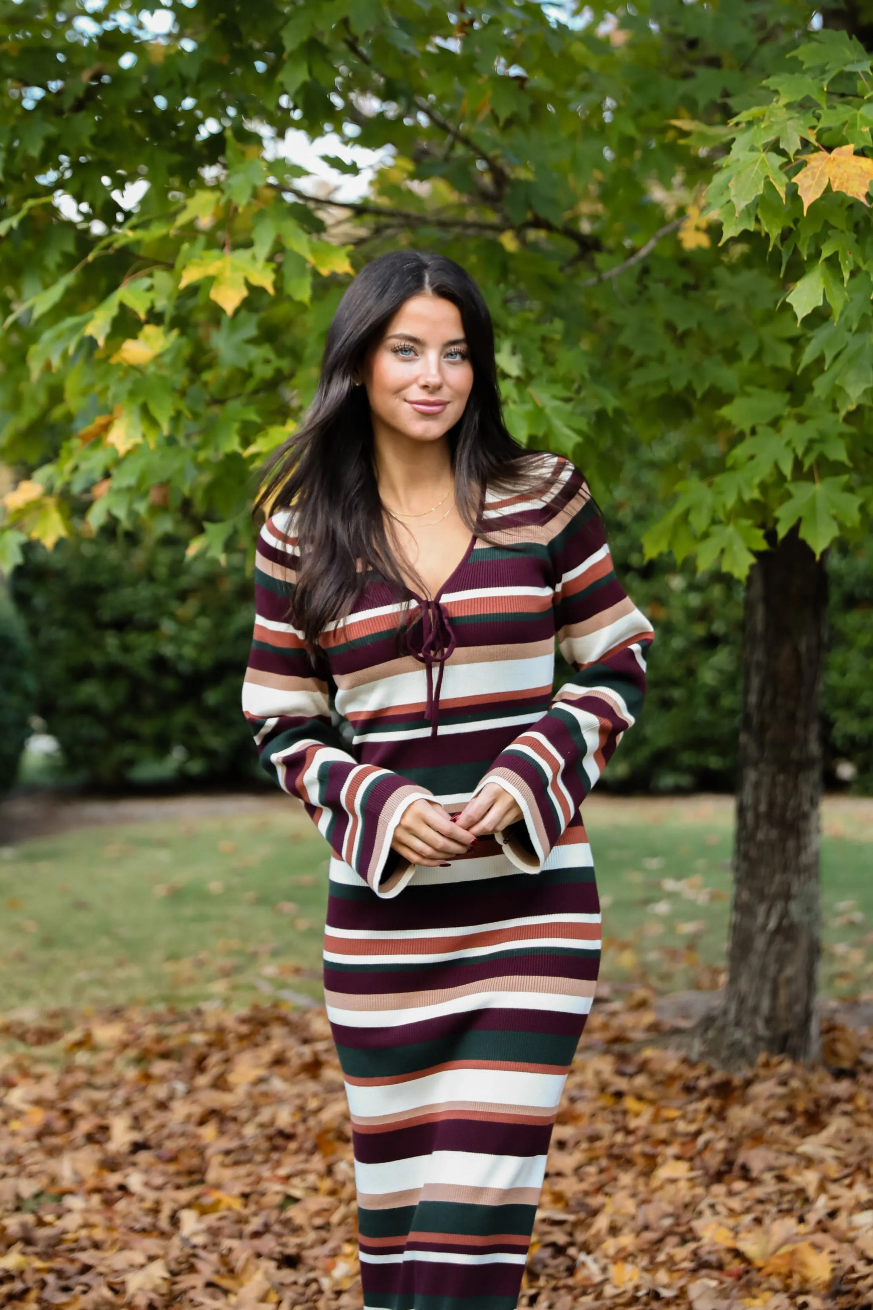 FINAL SALE - Comforting Cuteness Multi Striped Knit Maxi Dress