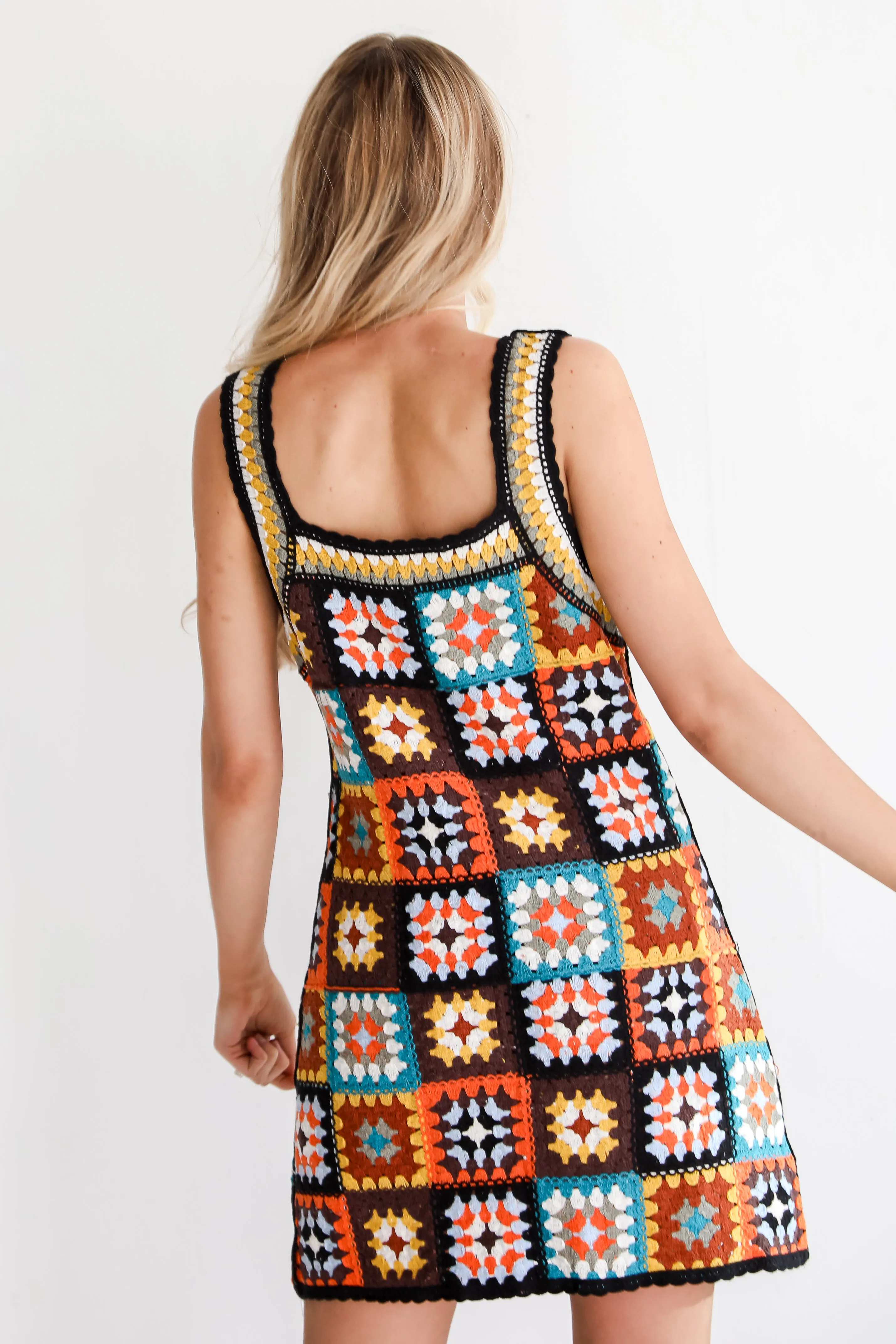 FINAL SALE - Destined For Bliss Crochet Knit Mini Dress
