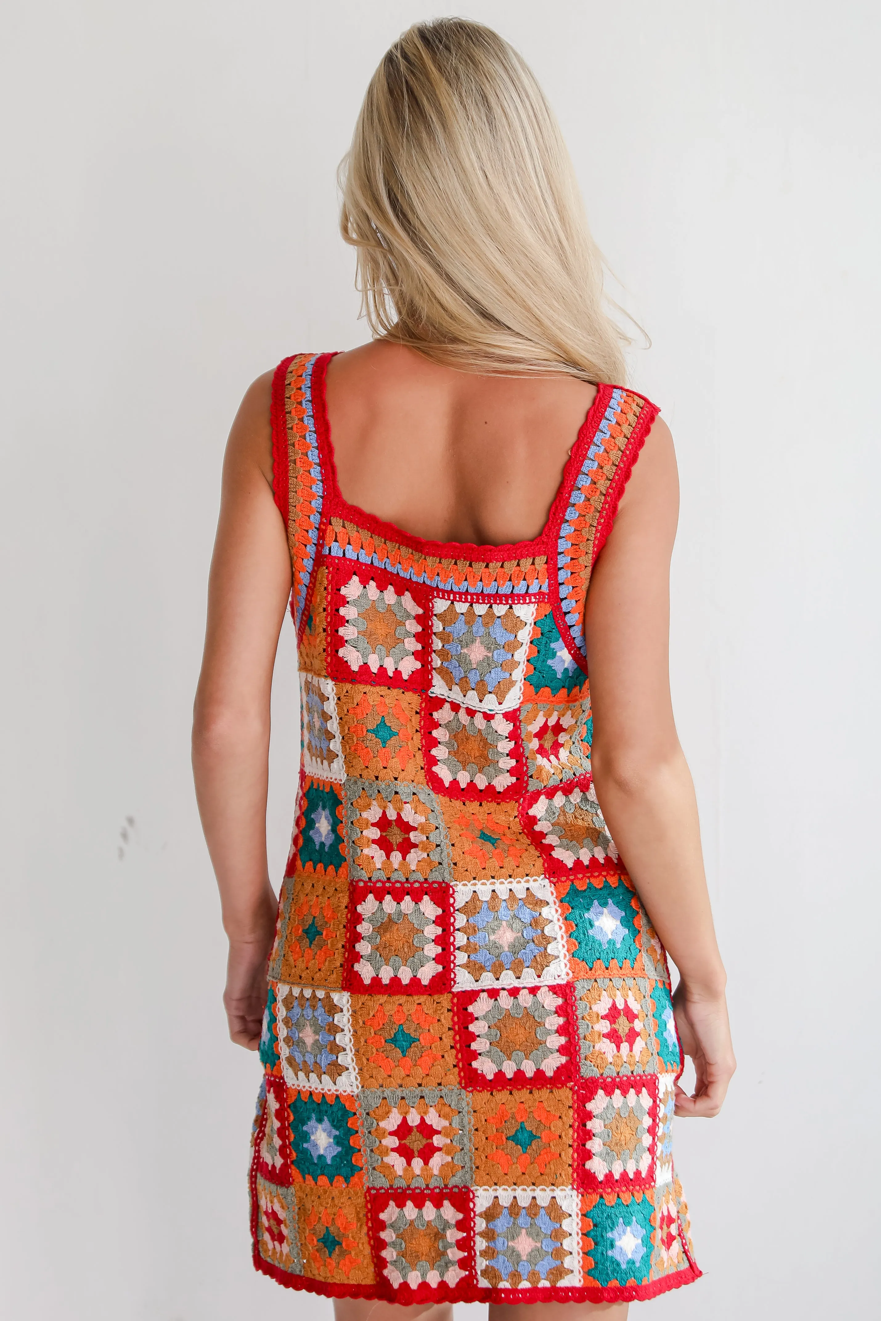 FINAL SALE - Destined For Bliss Crochet Knit Mini Dress
