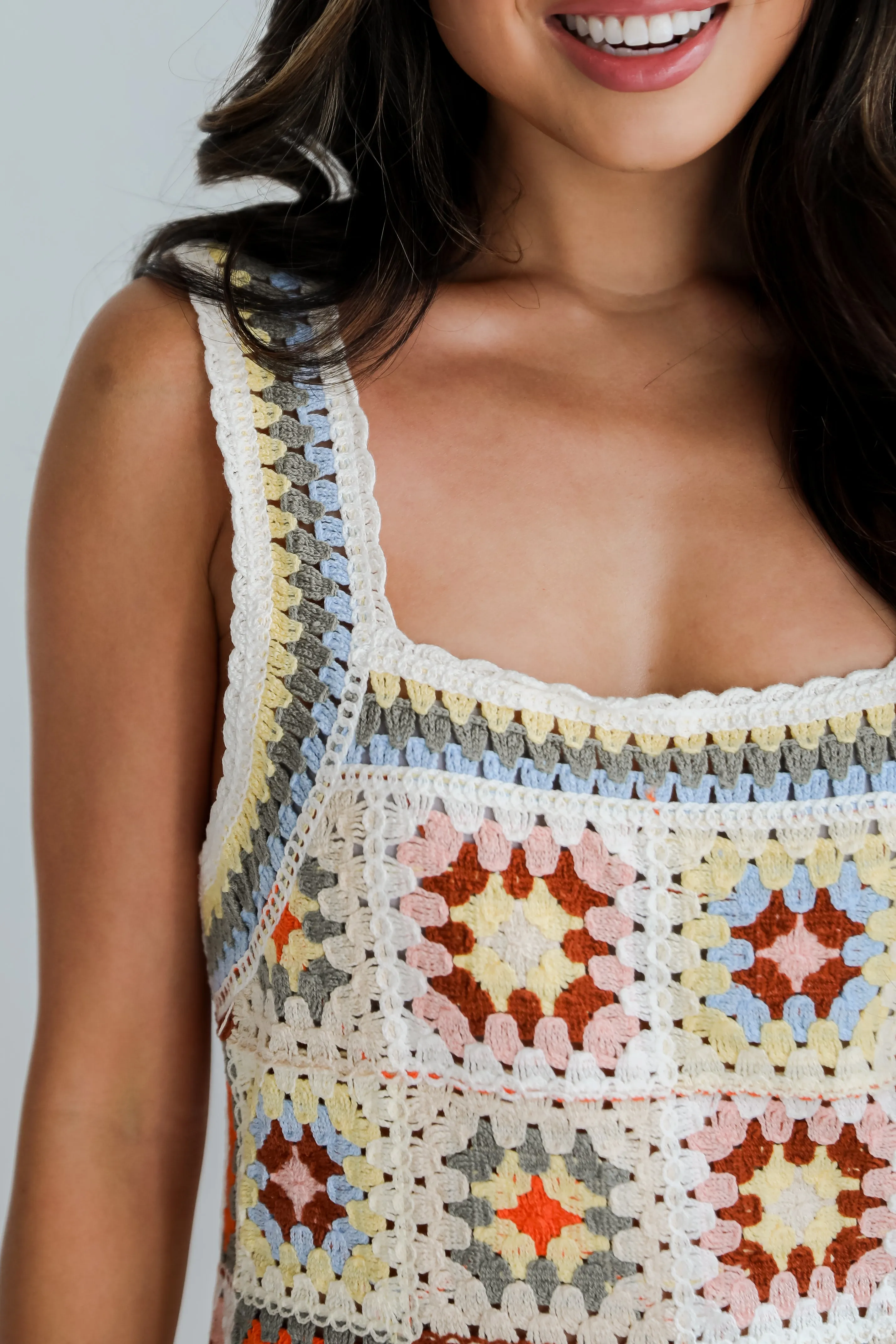 FINAL SALE - Destined For Bliss Crochet Knit Mini Dress