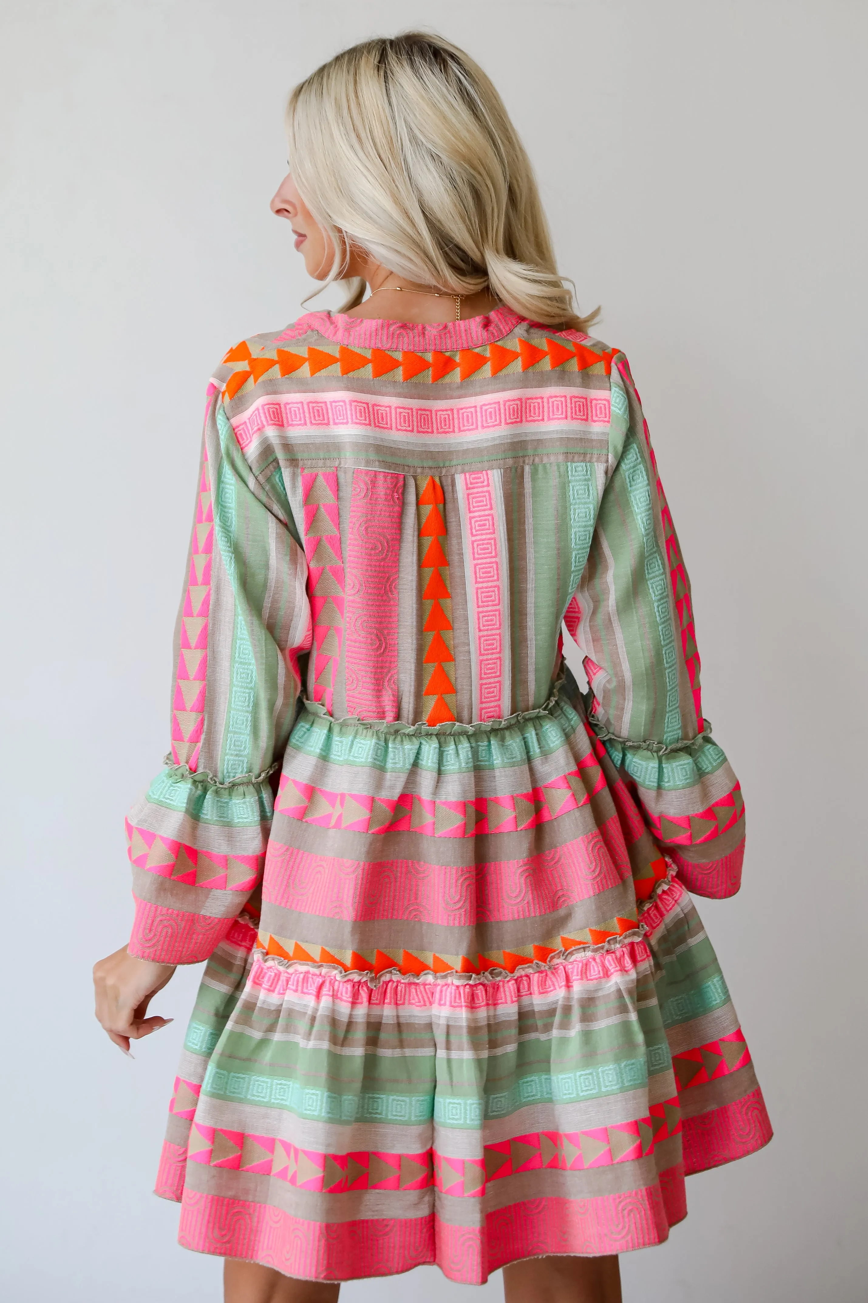FINAL SALE - Inspiring Always Multi Aztec Print Mini Dress