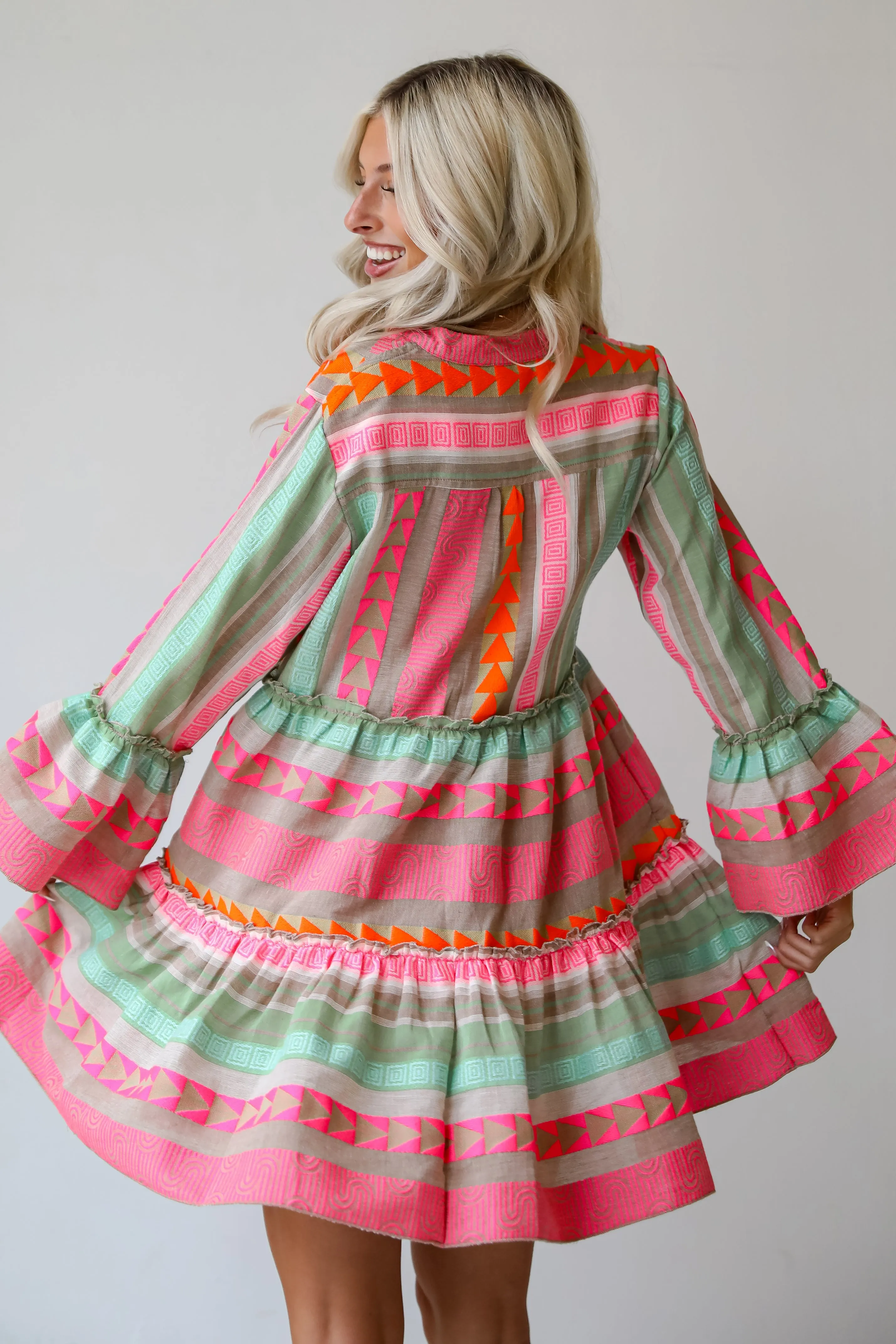 FINAL SALE - Inspiring Always Multi Aztec Print Mini Dress
