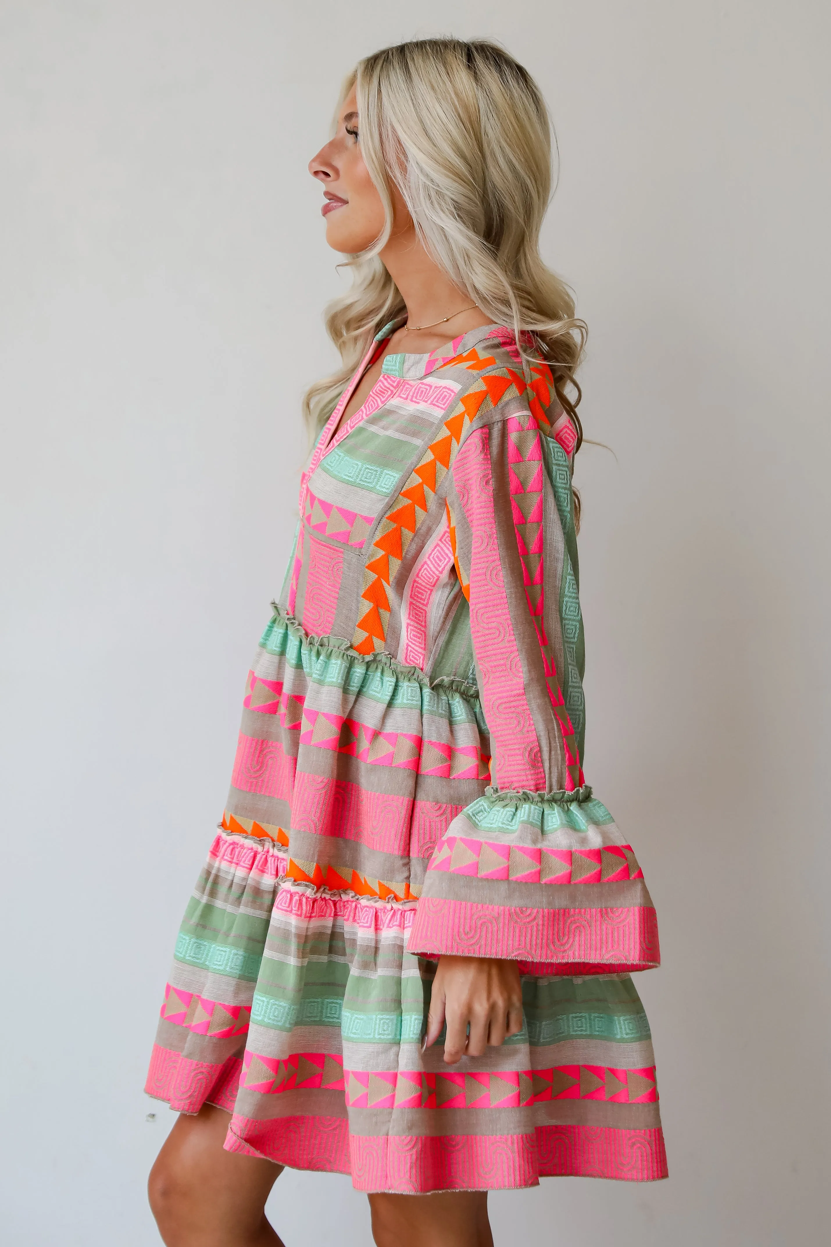 FINAL SALE - Inspiring Always Multi Aztec Print Mini Dress