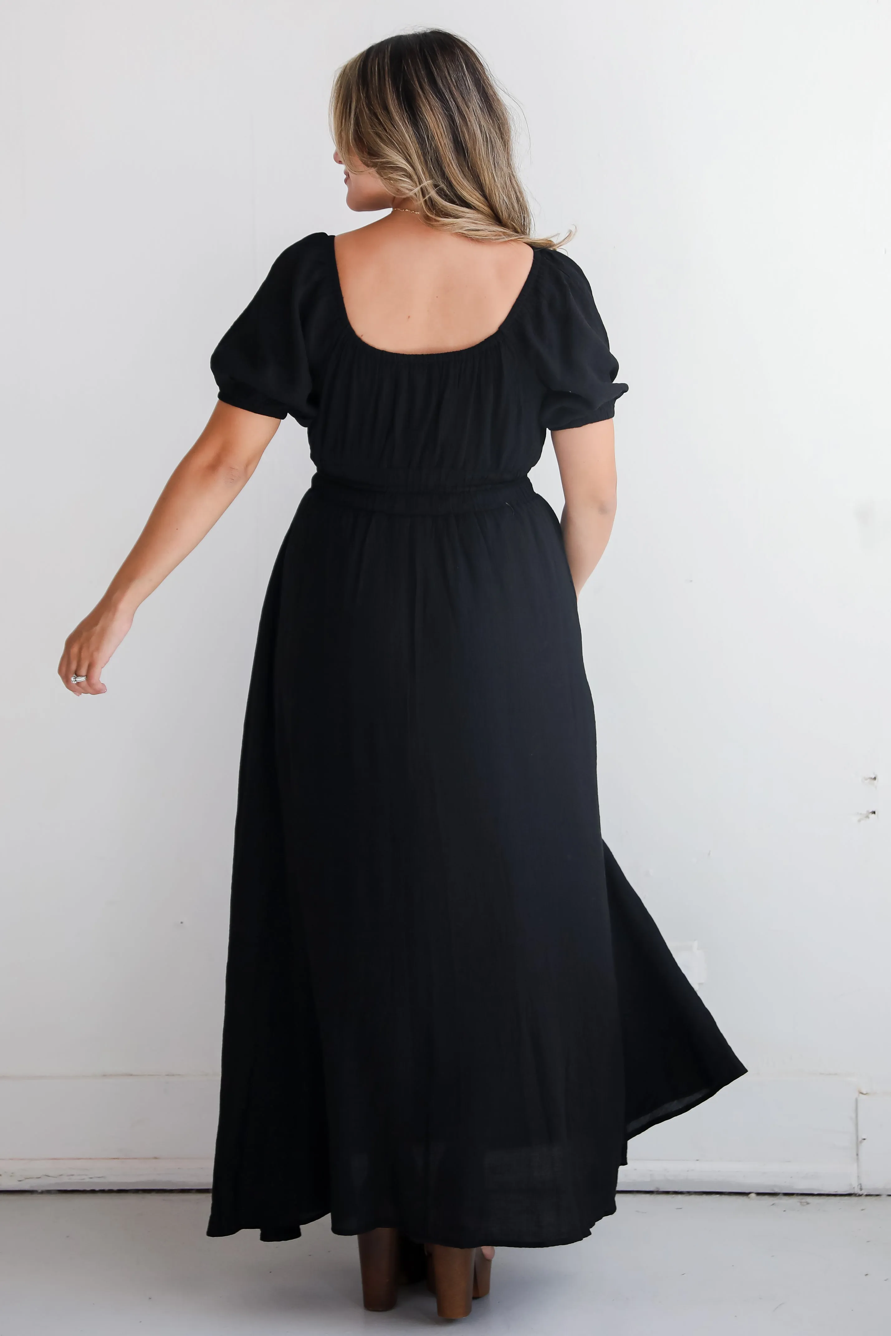 FINAL SALE - Instinctually Flirty Black Maxi Dress