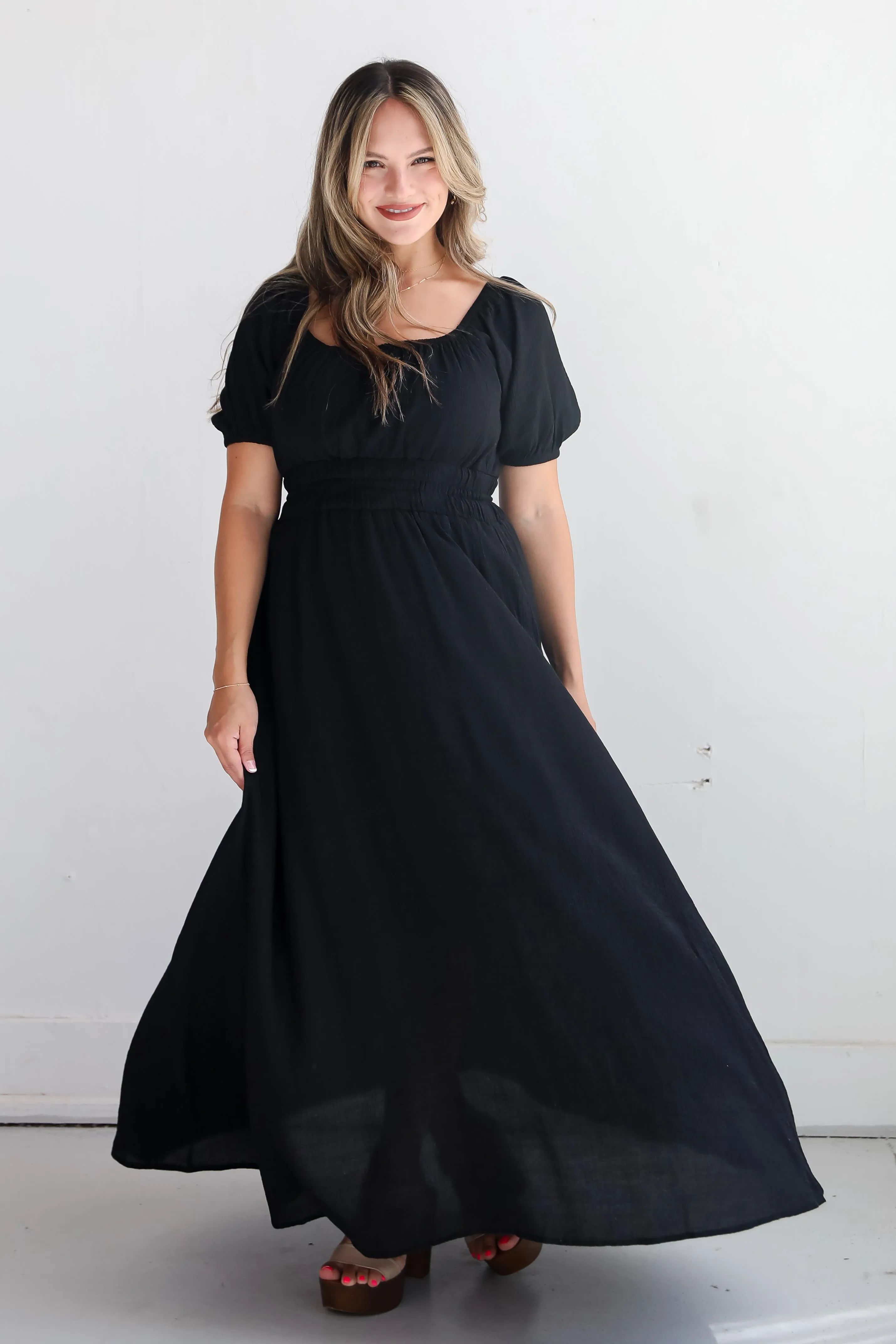 FINAL SALE - Instinctually Flirty Black Maxi Dress