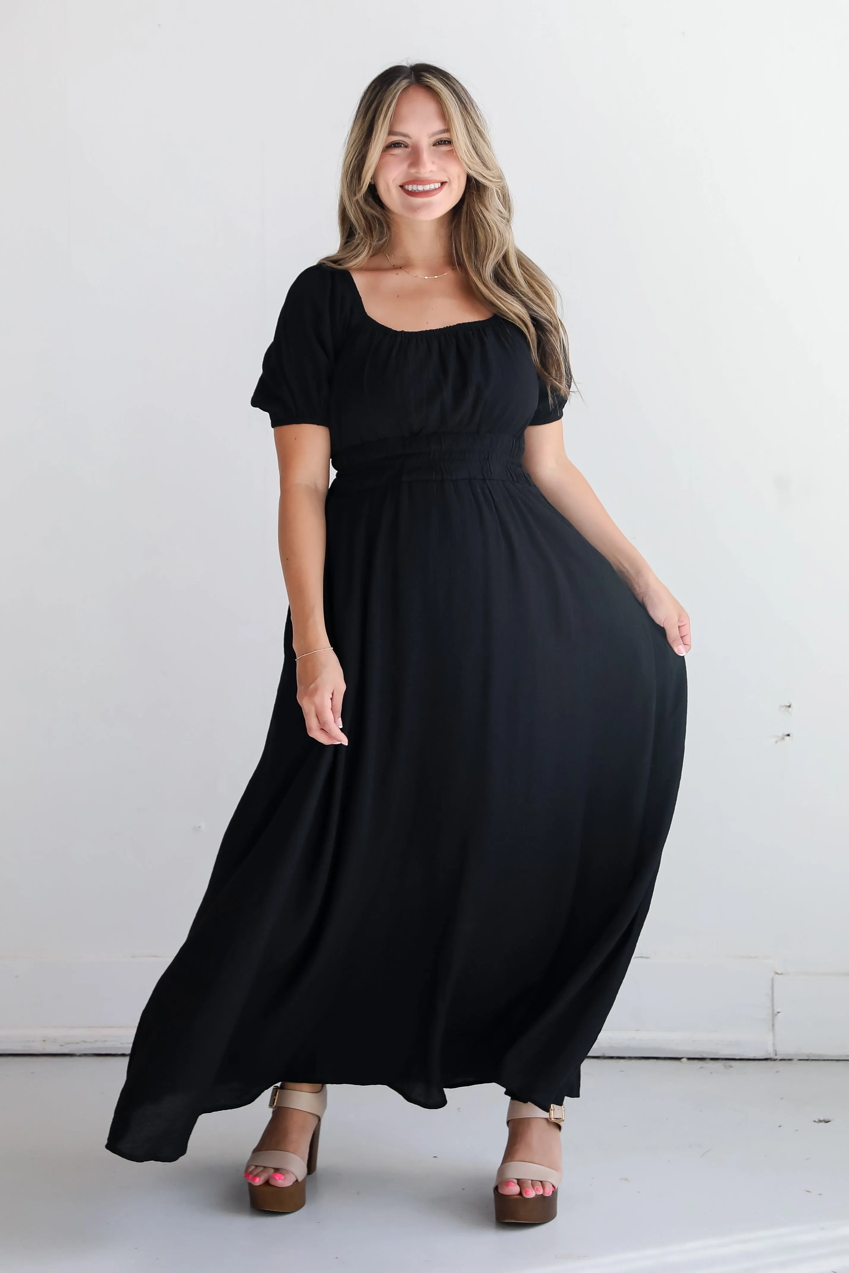 FINAL SALE - Instinctually Flirty Black Maxi Dress