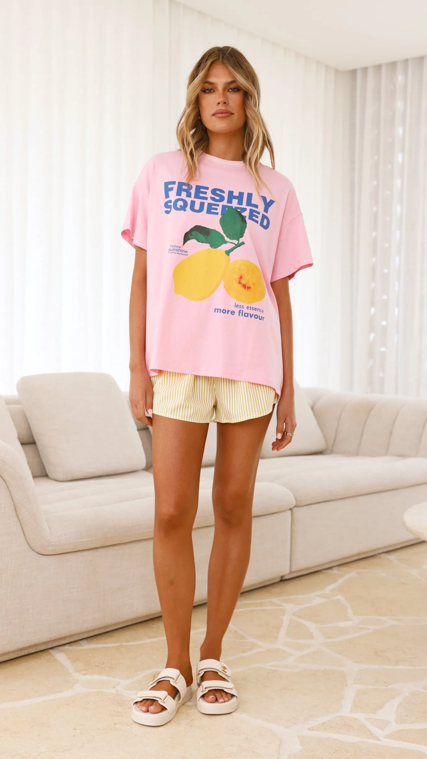 Freshly Squeezed Top & Shorts Set - Pink/ Yellow