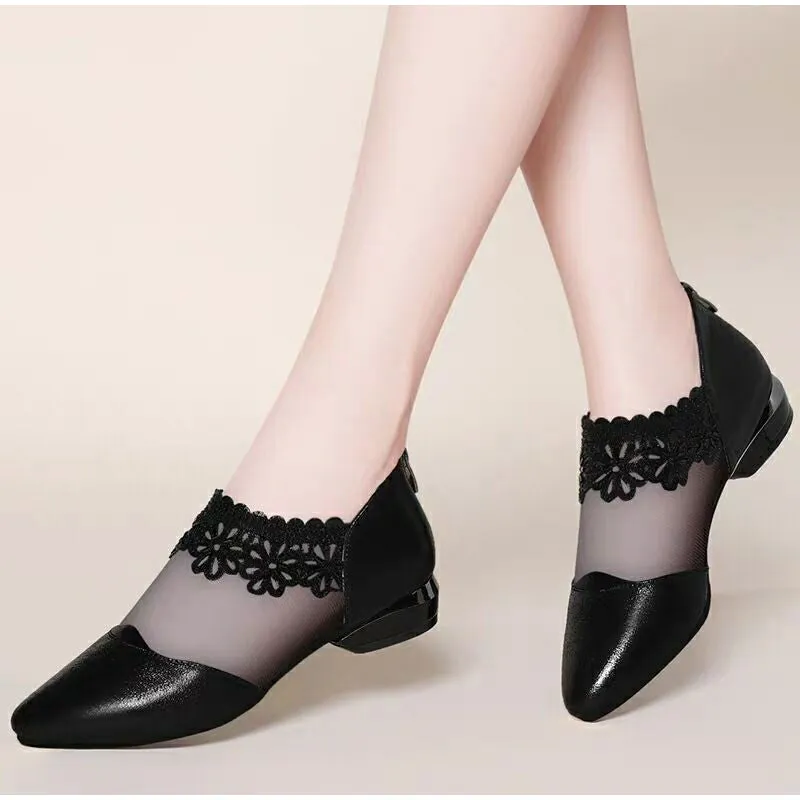 Heels Shoes 2cm Low Heel Casual Ladies Footwear