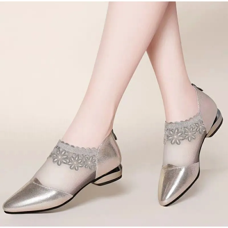 Heels Shoes 2cm Low Heel Casual Ladies Footwear