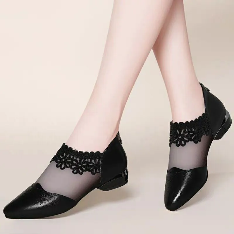 Heels Shoes 2cm Low Heel Casual Ladies Footwear
