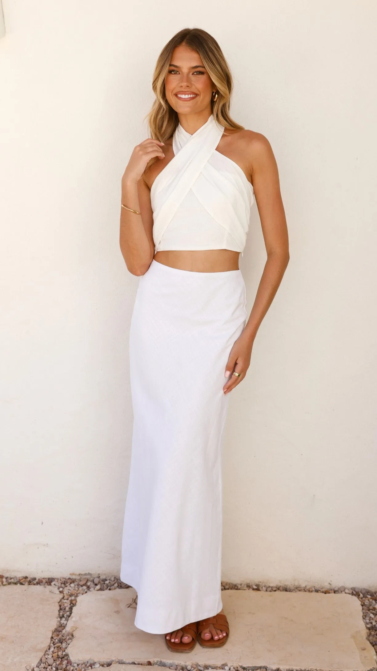 Jayme Midi Skirt - White