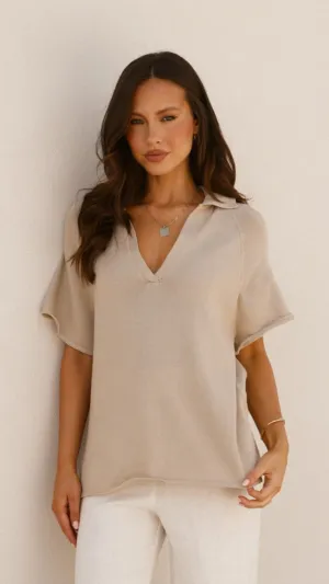 Marza Knit Top - Oatmeal