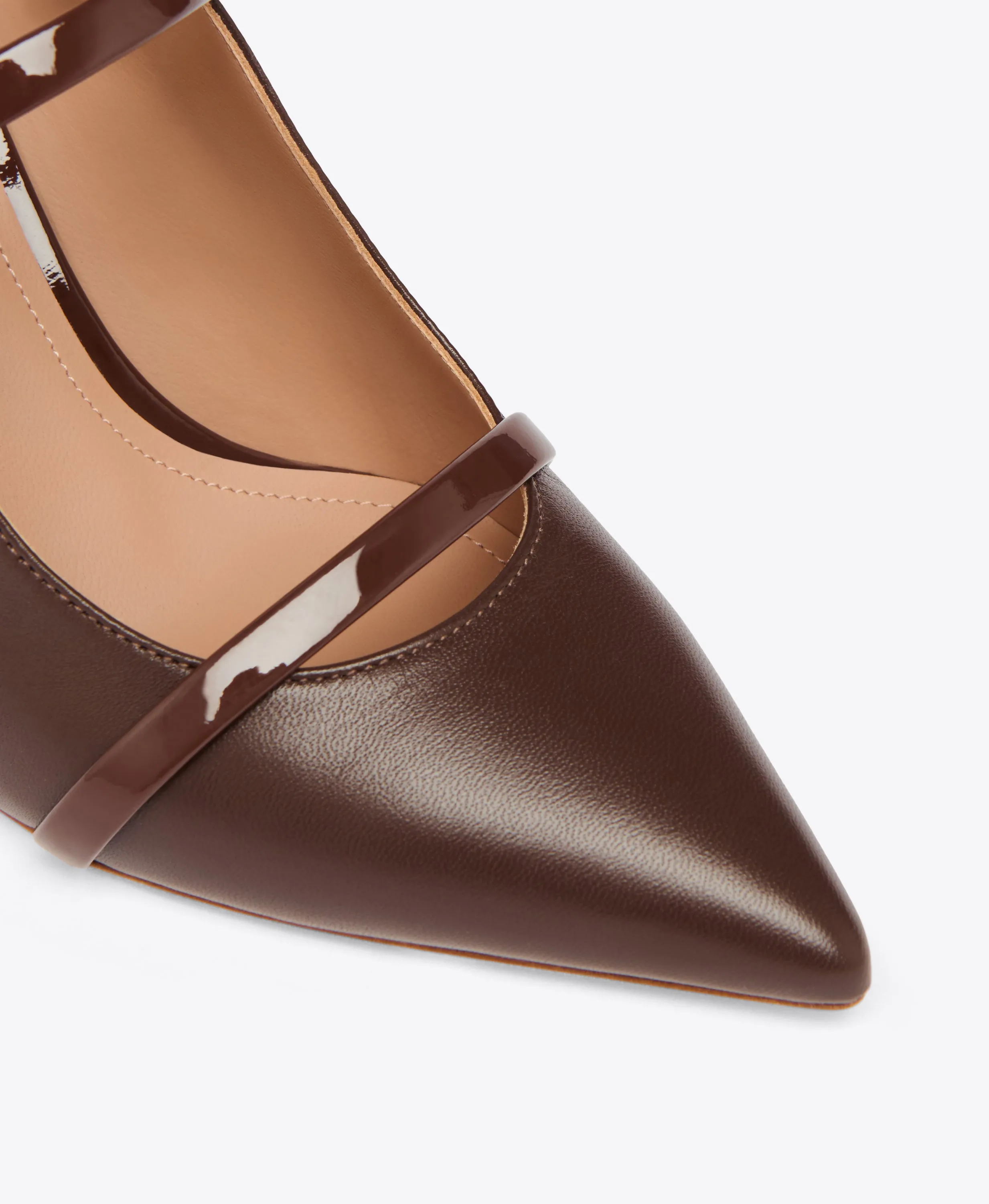 Maureen 70 Dark Brown Leather Heeled Mules