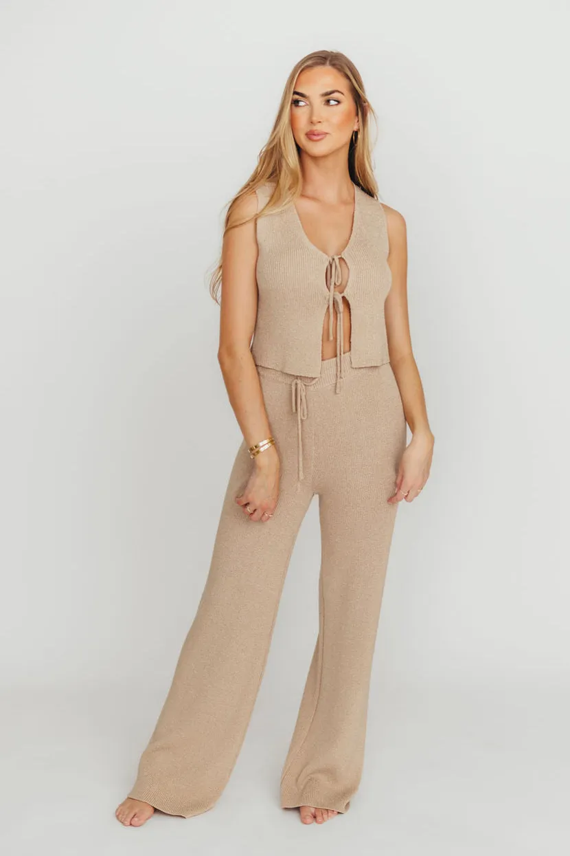 Maya Knit Vest and Pant Set in Mocha