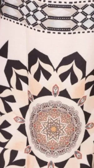Meika Top - Black/Brown Print