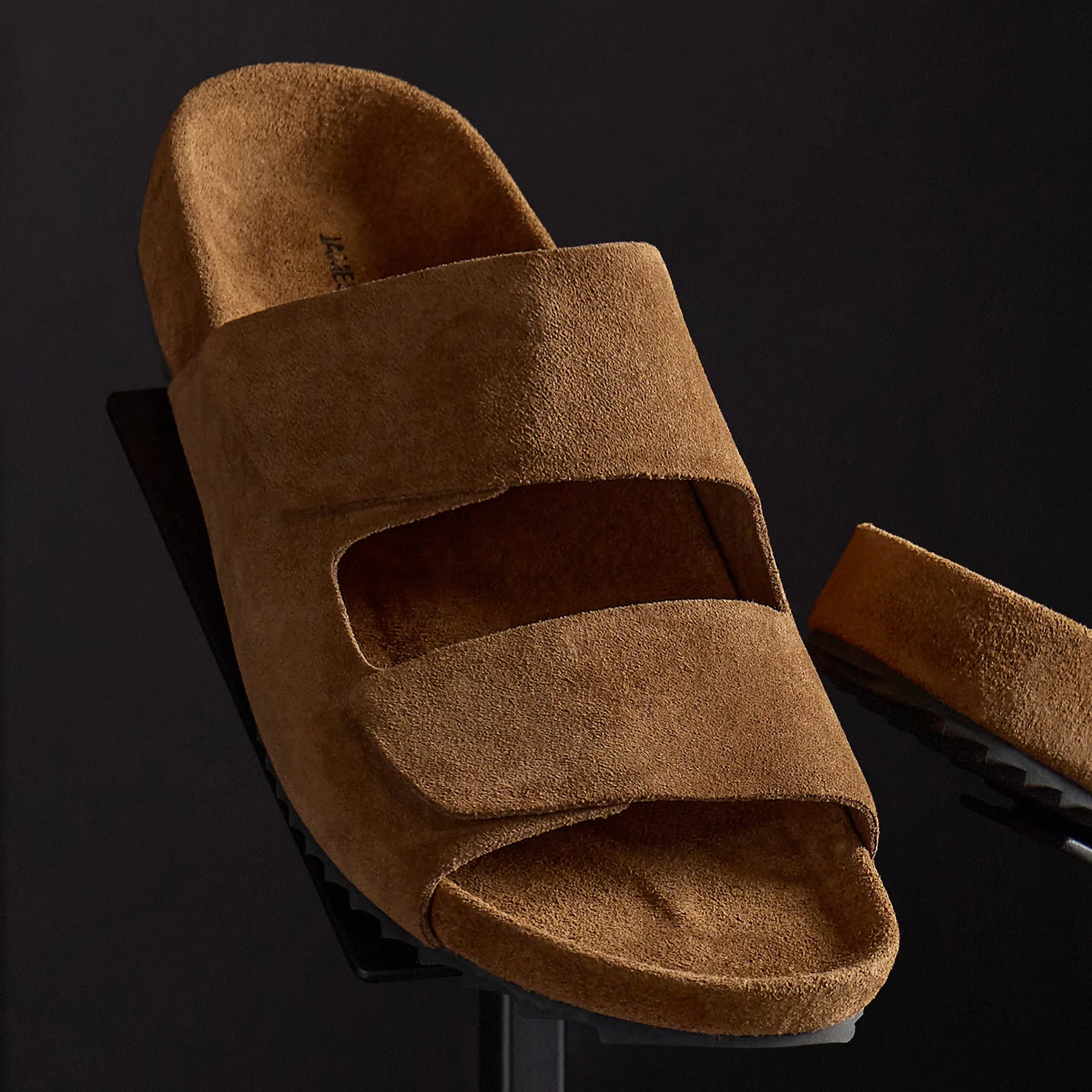 Men's Double Strap Suede Slide - Tobacco