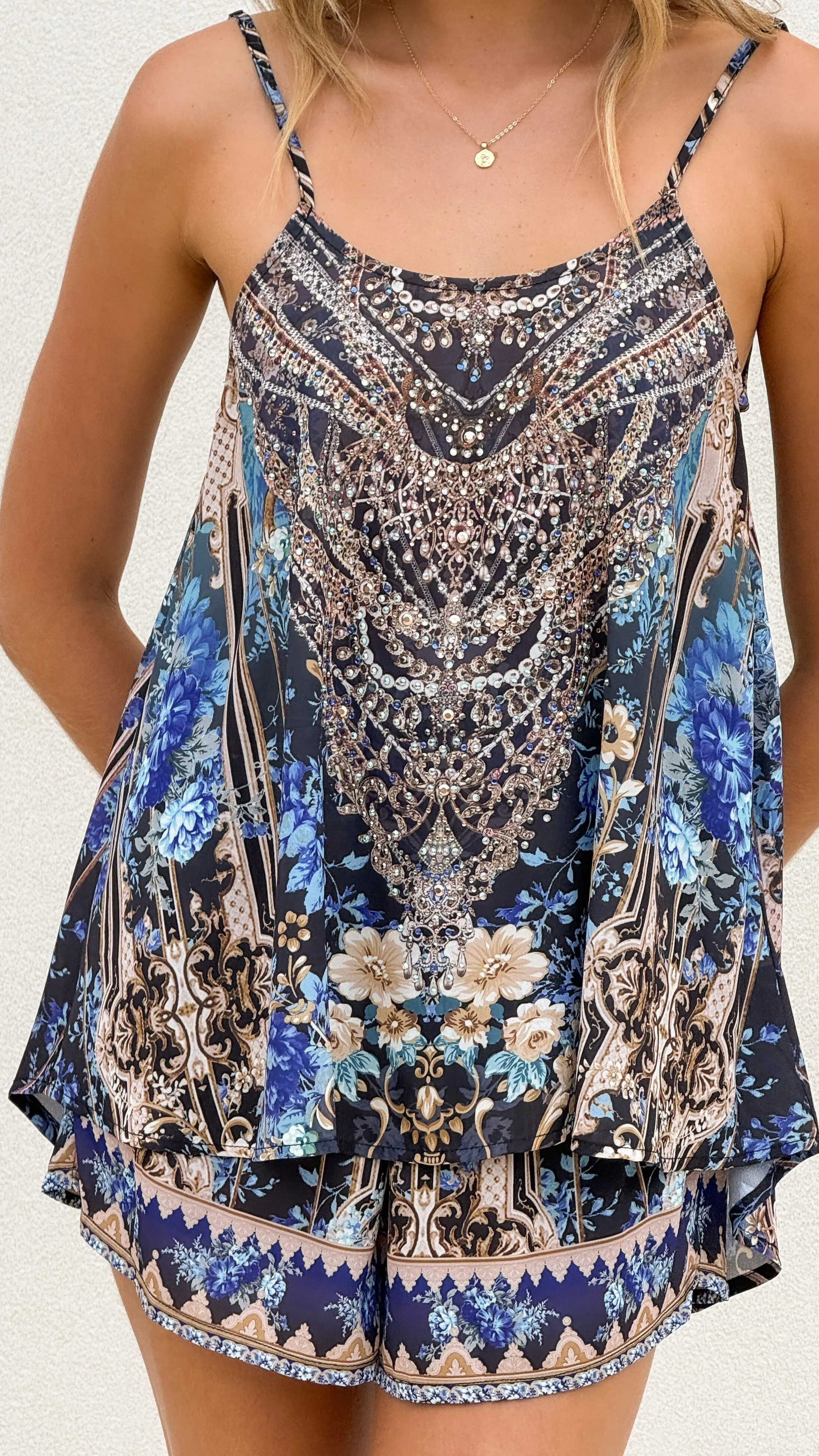 Nevaia Top - Sapphire Print