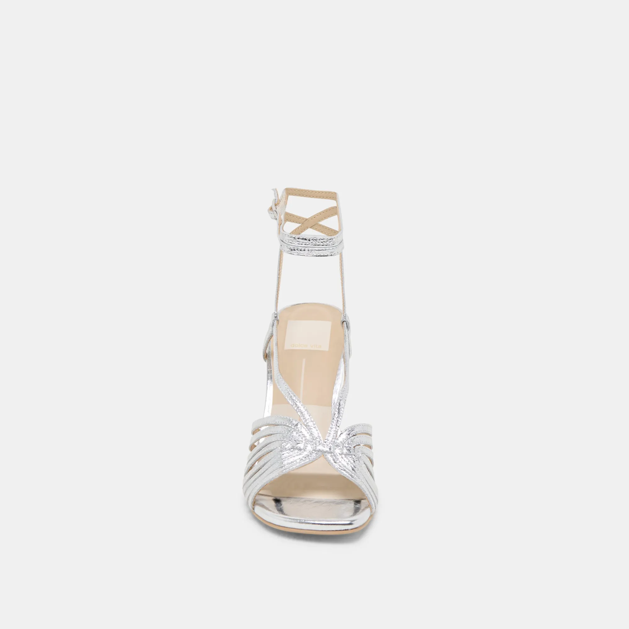 NIVANA HEELS SILVER DISTRESSED LEATHER