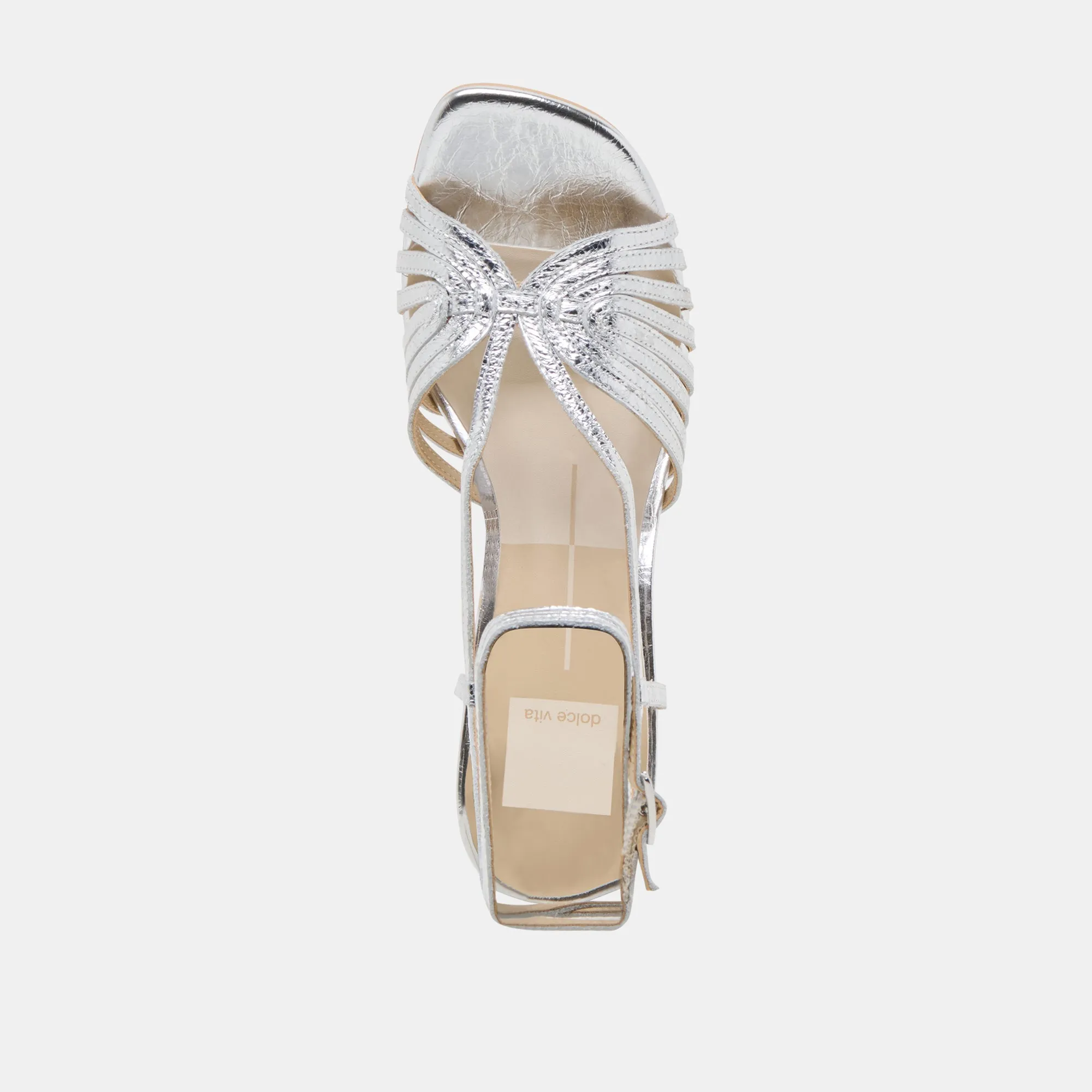 NIVANA HEELS SILVER DISTRESSED LEATHER