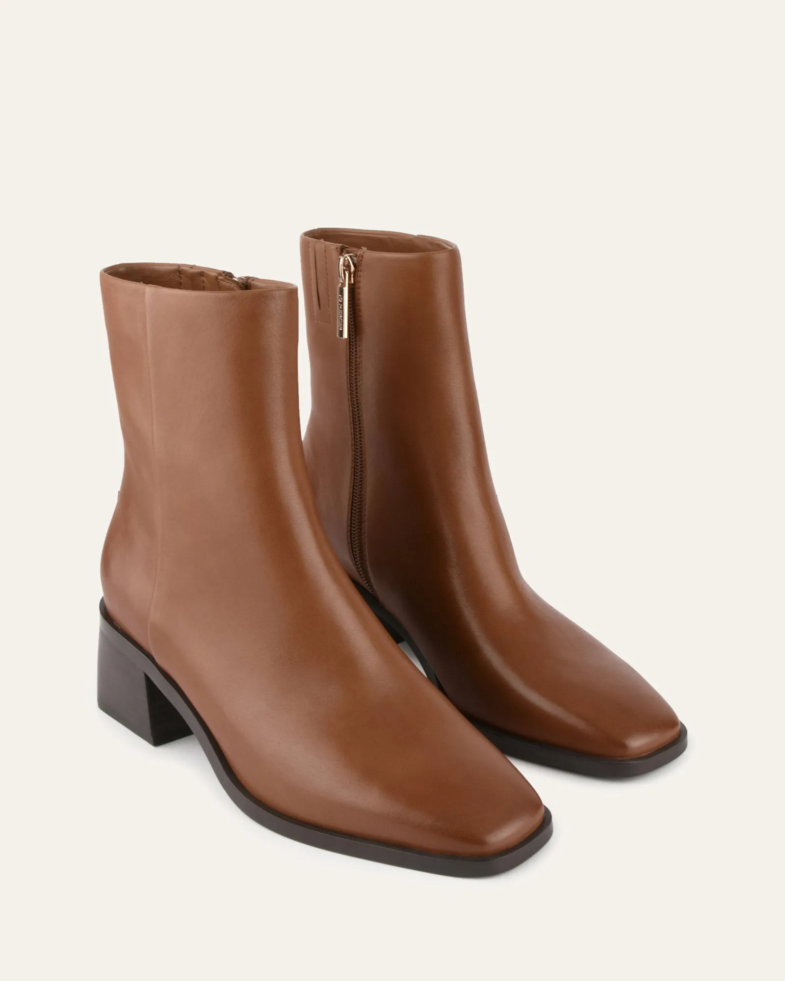 QUADE MID ANKLE BOOTS TRUE TAN LEATHER