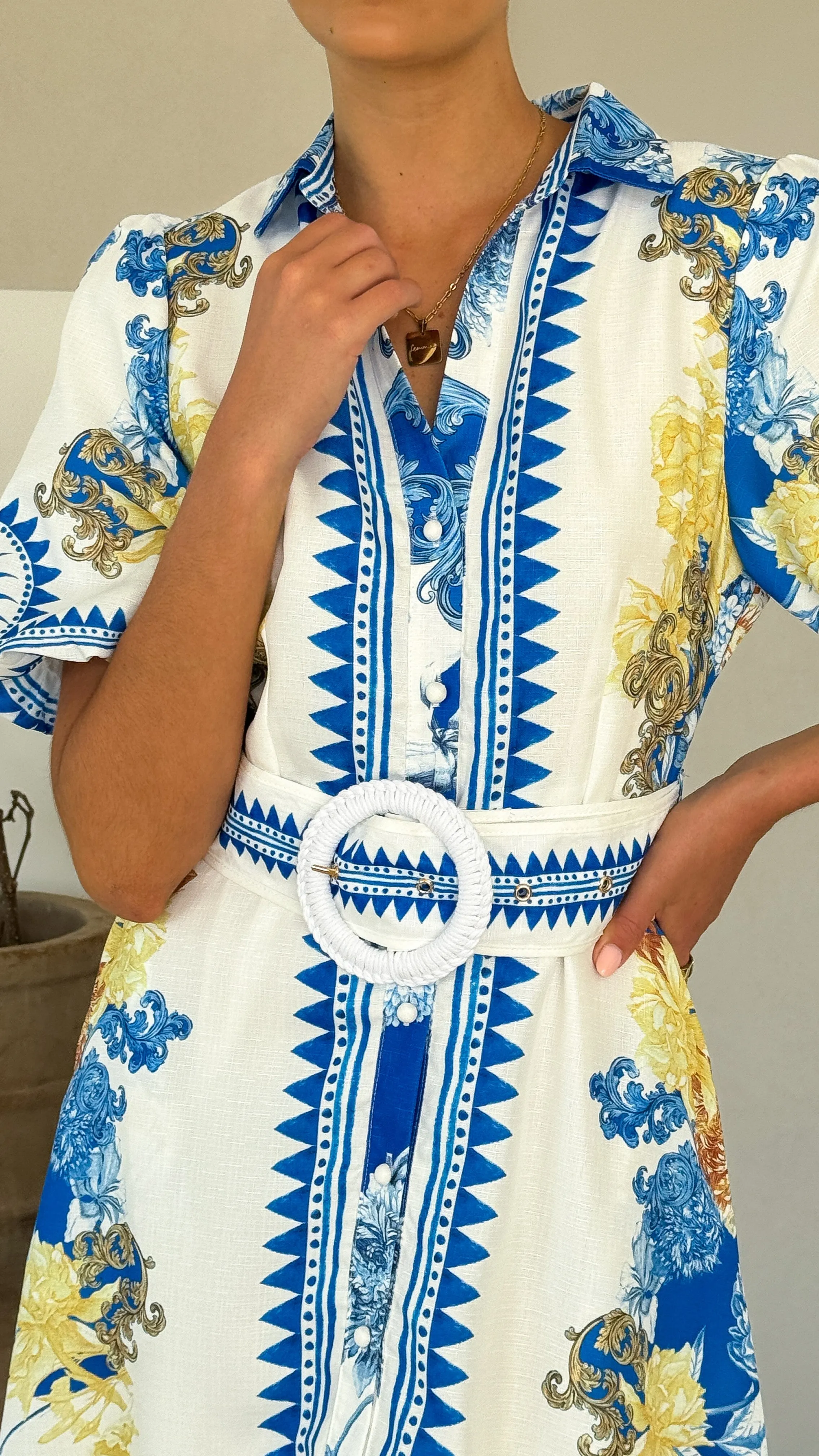 Sahar Mini Dress - Blue Doll