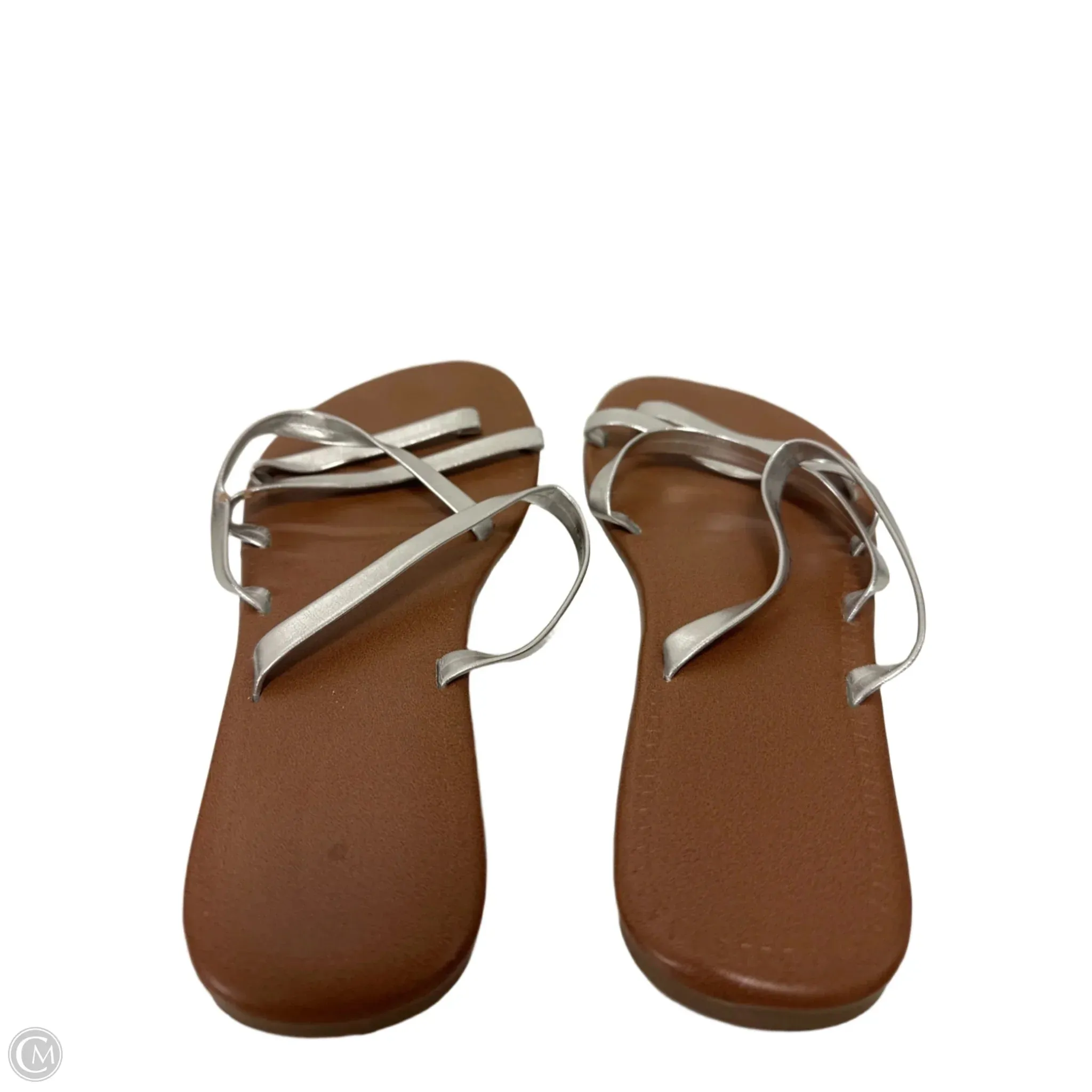 Sandals Flats By Time And Tru In Silver, Size: 7