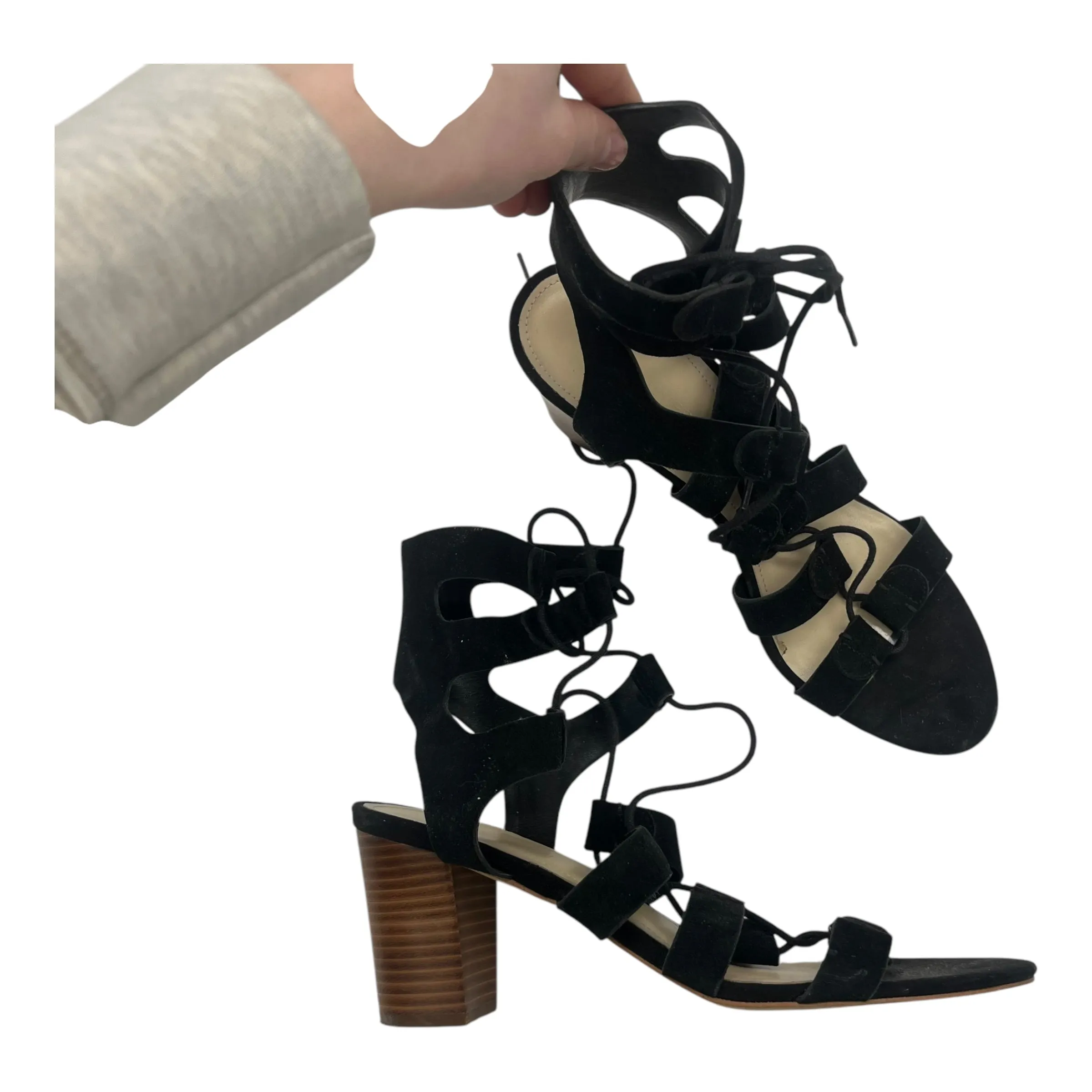 Sandals Heels Block By Marc Fisher In Black, Size:10
