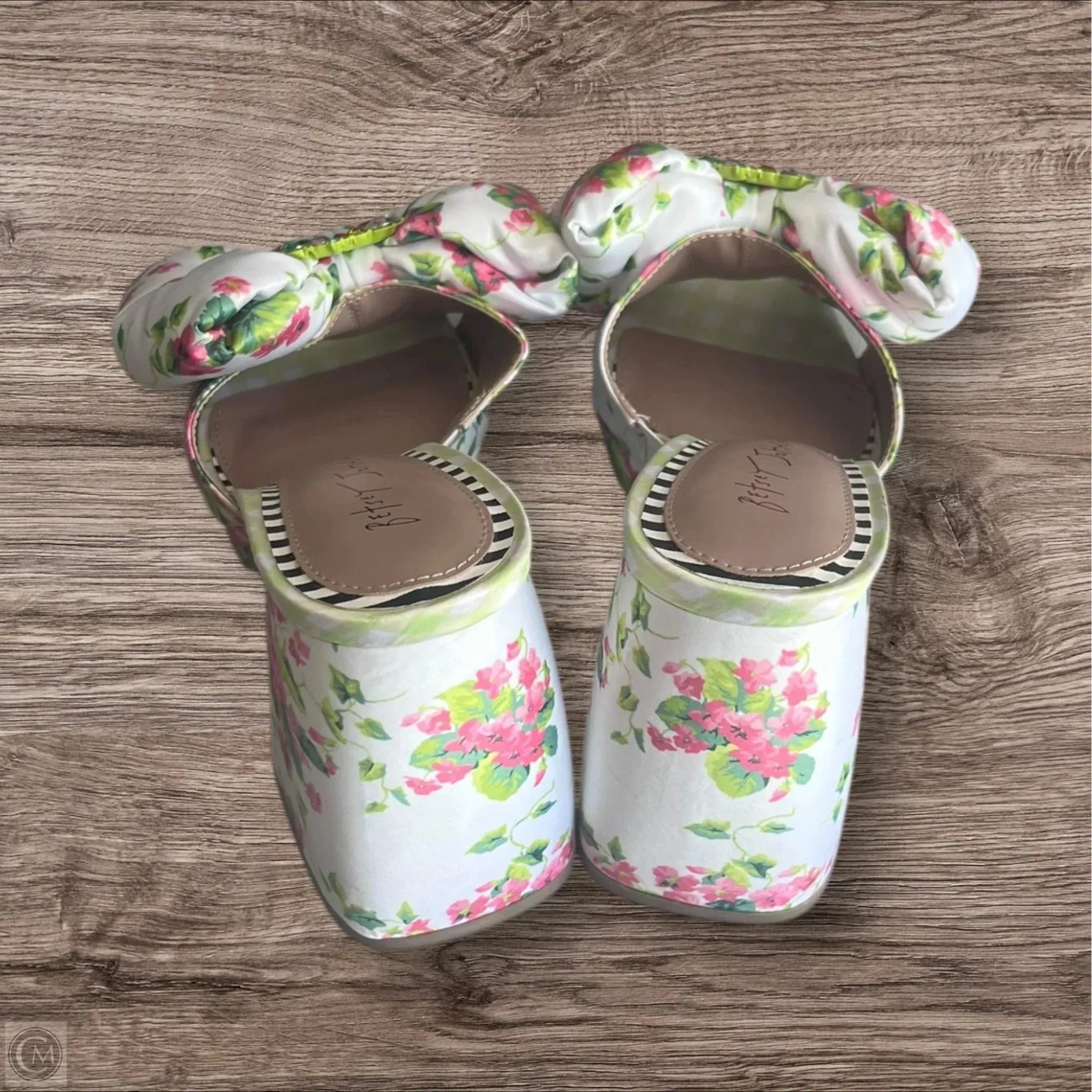 Sandals Heels Platform By Betsey Johnson In Floral Print, Size: 7.5