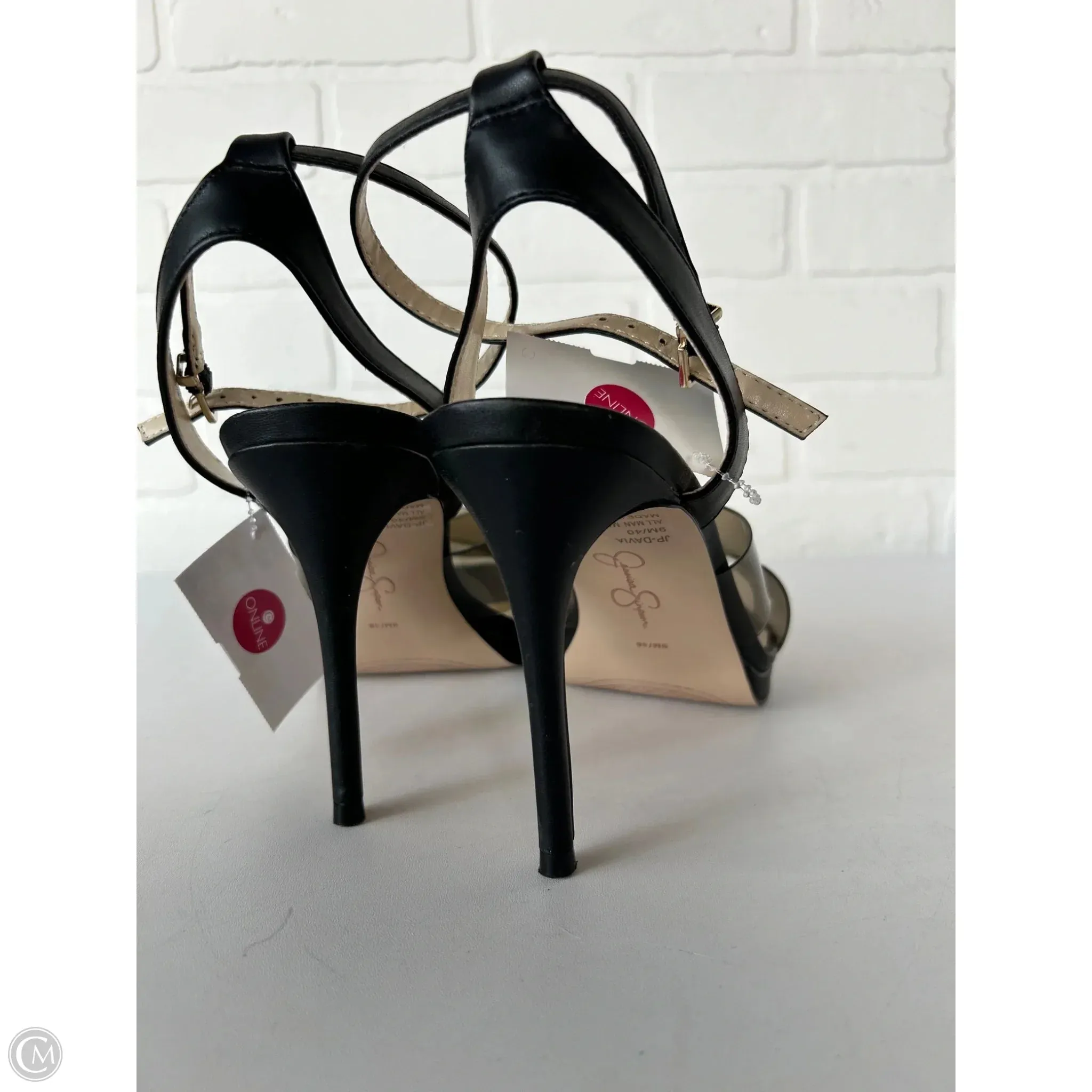 Sandals Heels Stiletto By Jessica Simpson In Black, Size: 9