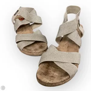 Sandals Heels Wedge By Clothes Mentor In Tan, Size: 7.5