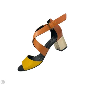 Shoes Heels Block By Isaac Mizrahi Live Qvc In Tan & Yellow, Size: 6