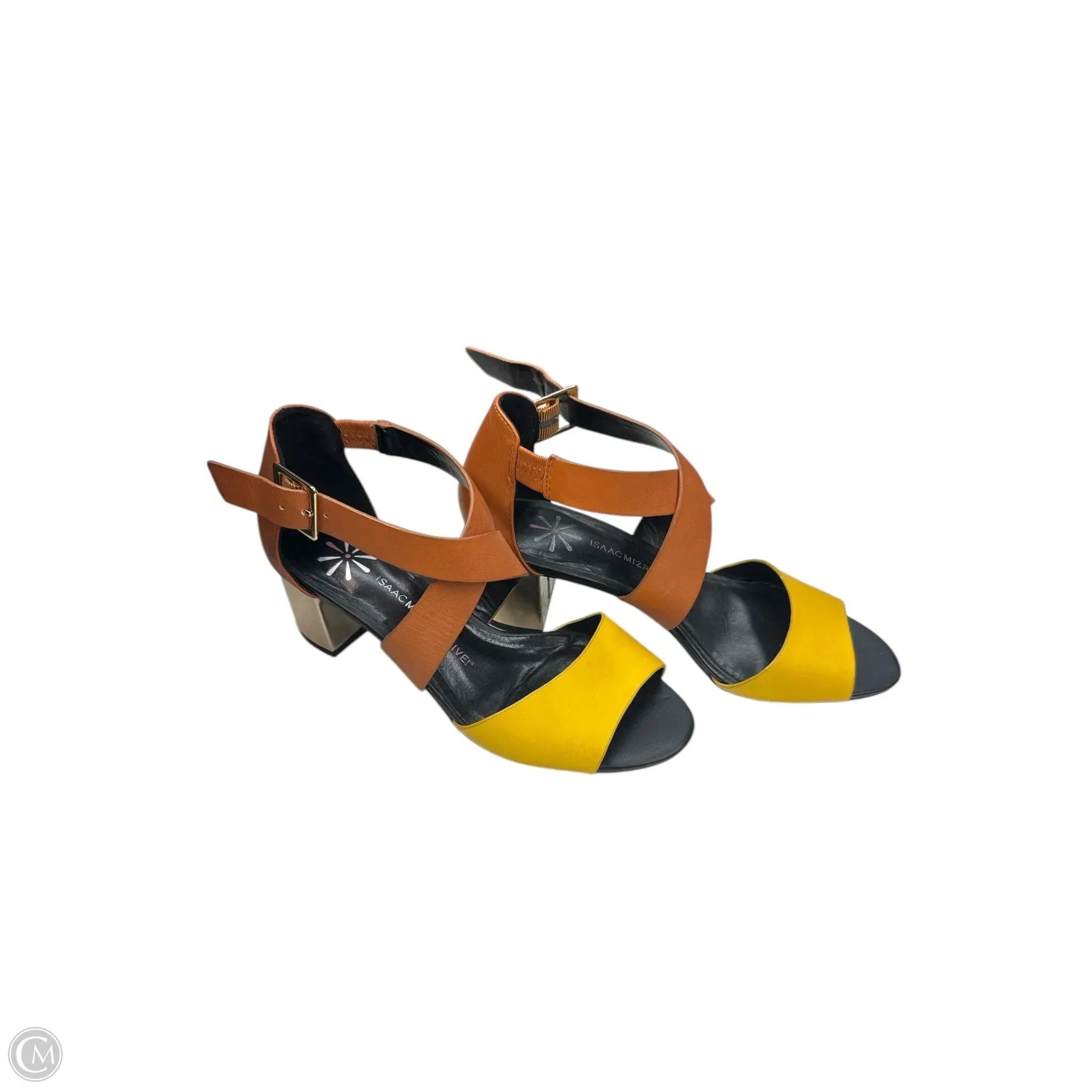Shoes Heels Block By Isaac Mizrahi Live Qvc In Tan & Yellow, Size: 6