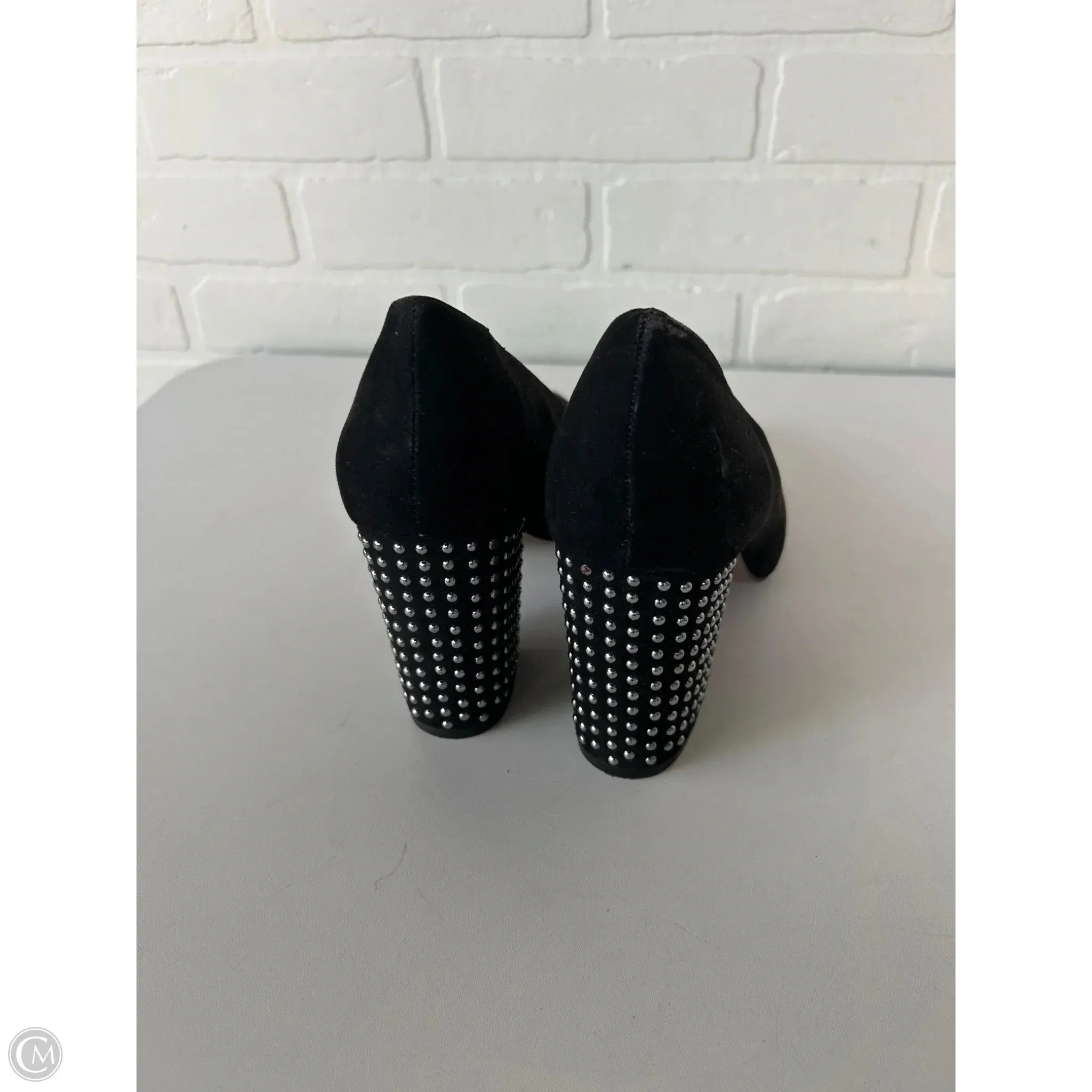 Shoes Heels Block By Jessica Simpson In Black & Silver, Size: 8.5