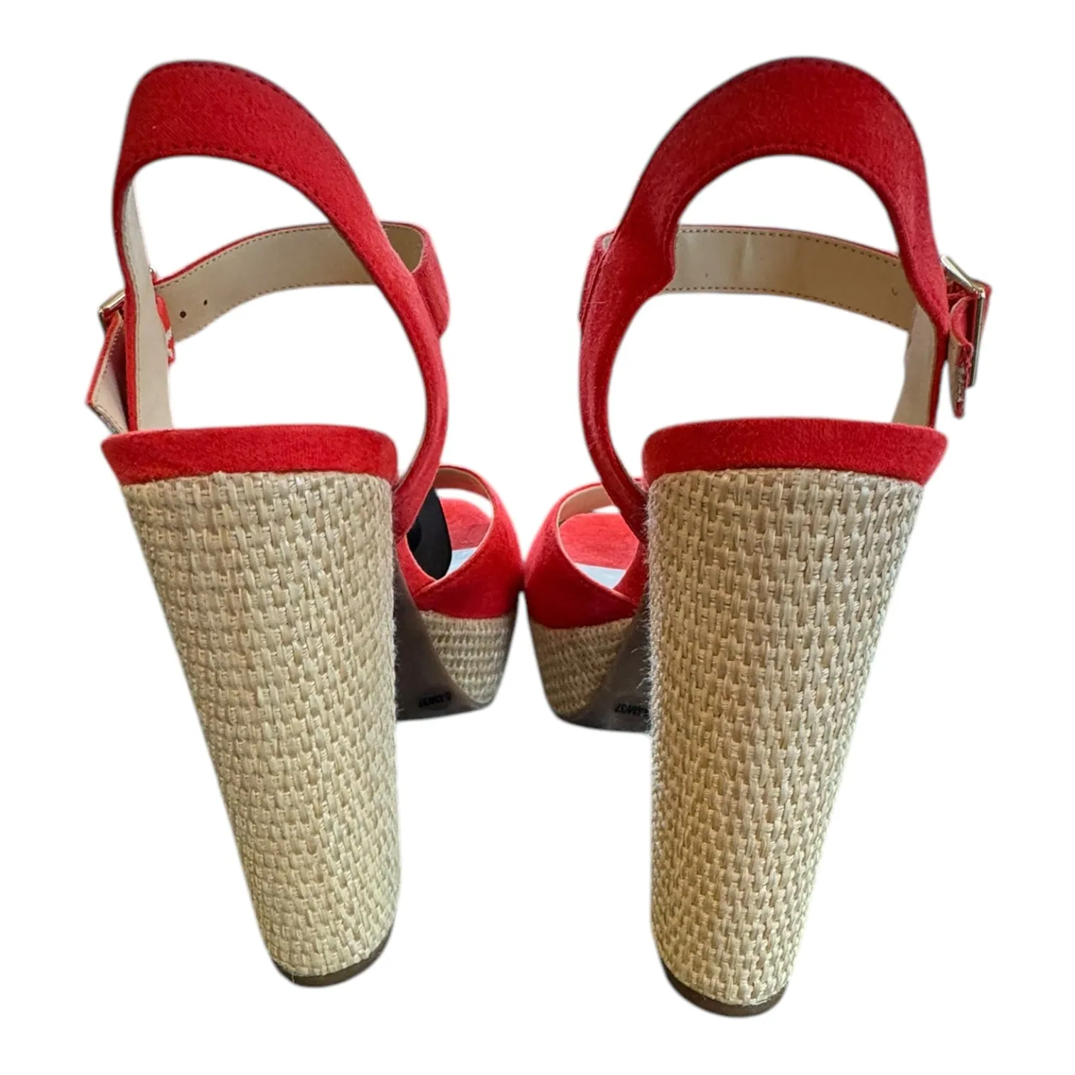 Shoes Heels Block By Jessica Simpson In Cream & Red, Size:6.5