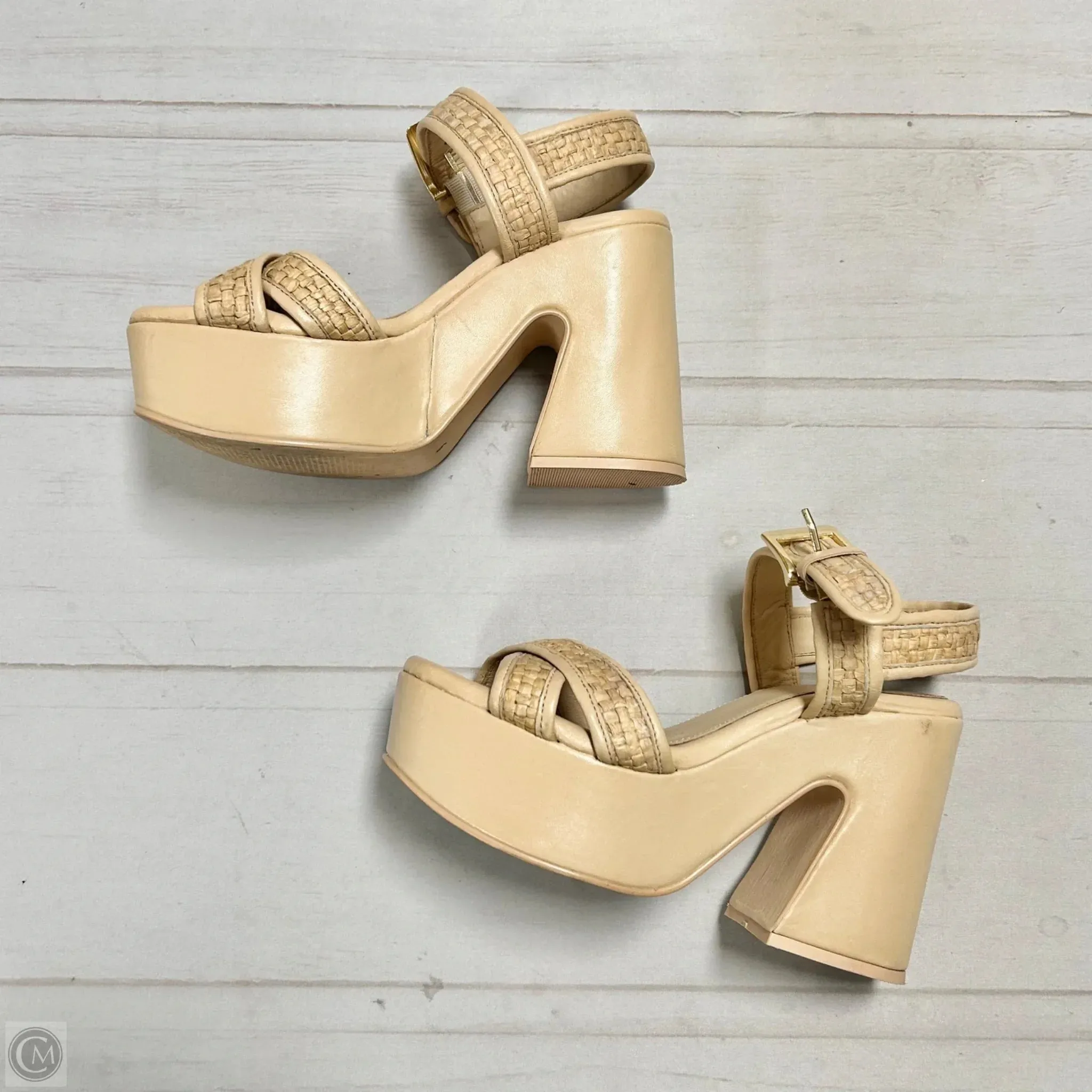 Shoes Heels Block By Seychelles In Tan, Size: 9