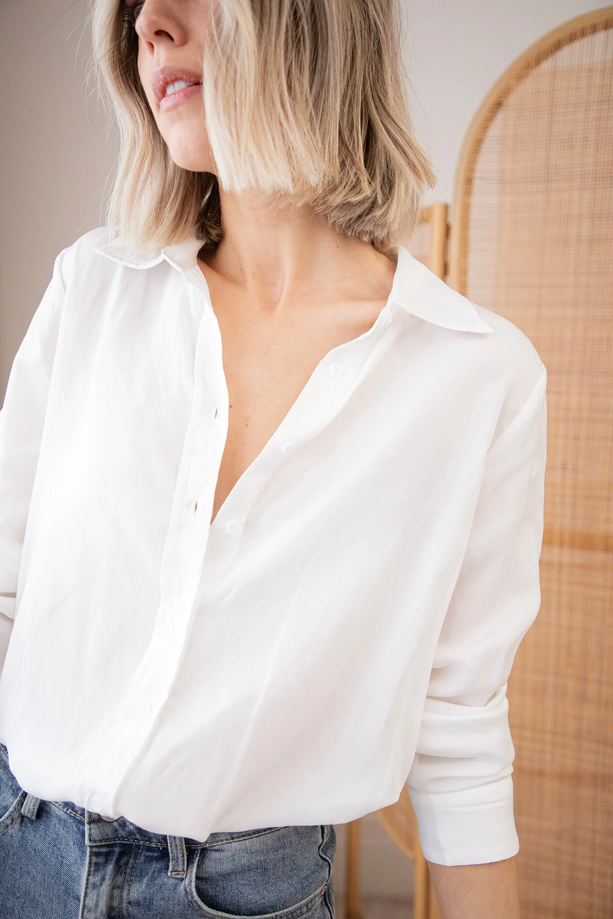Soft As Satin White - Blouse