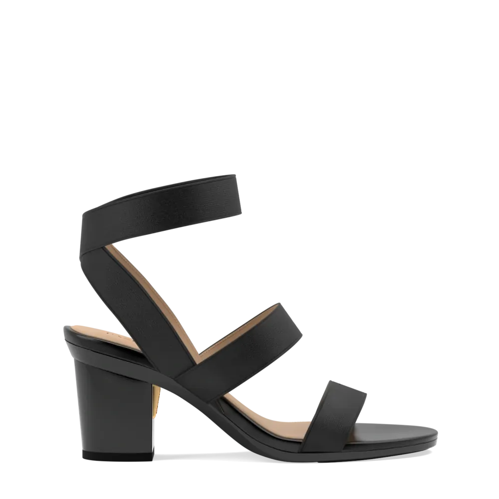 The Adrianna - Coal   Block Heel Kit 3 Coal