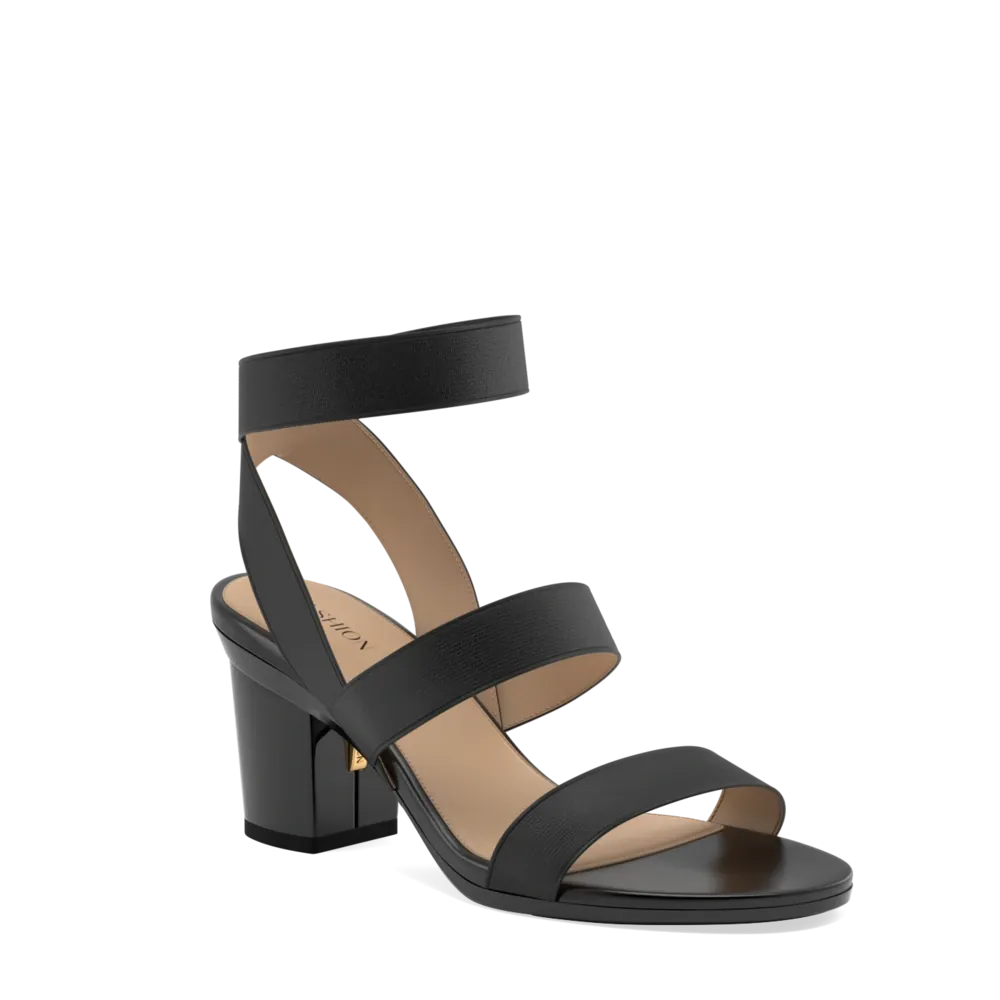 The Adrianna - Coal   Block Heel Kit 3 Coal