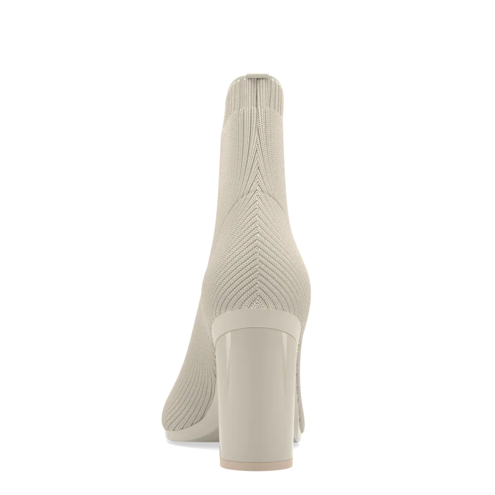 The Bootie Bone Knit   Block Heel Kit 4 Bone - FINAL SALE