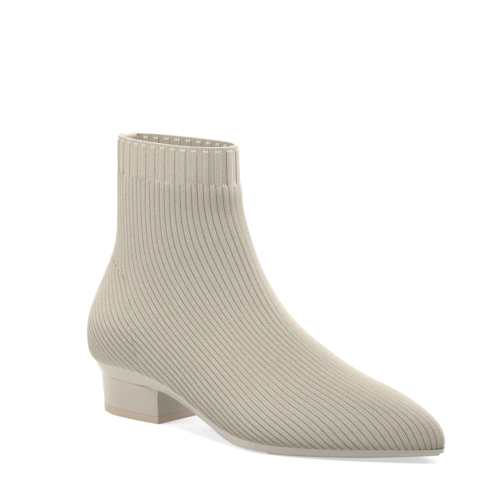 The Bootie Bone Knit   Block Heel Kit 4 Bone - FINAL SALE