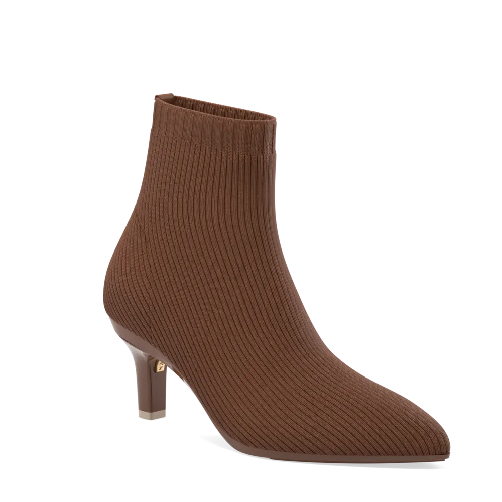 The Bootie Walnut Knit   Stiletto Heel Kit 3 Walnut - FINAL SALE