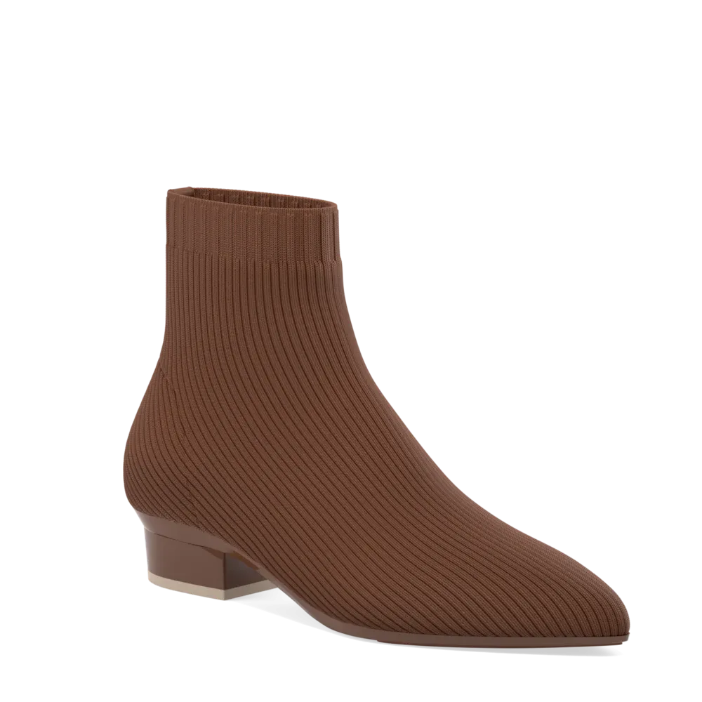 The Bootie Walnut Knit   Stiletto Heel Kit 4 Walnut - FINAL SALE