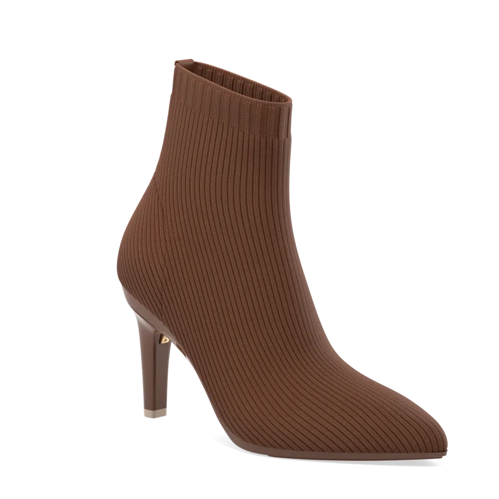 The Bootie Walnut Knit   Stiletto Heel Kit 4 Walnut - FINAL SALE