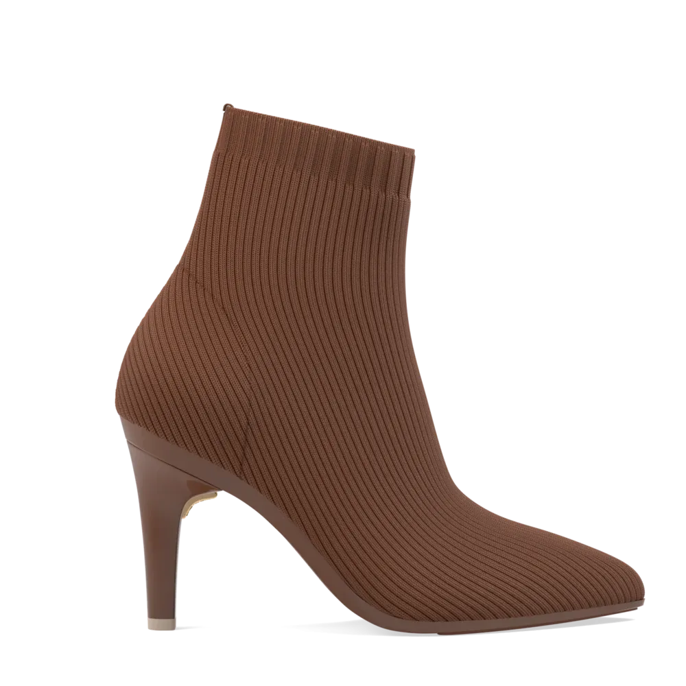 The Bootie Walnut Knit   Stiletto Heel Kit 4 Walnut - FINAL SALE