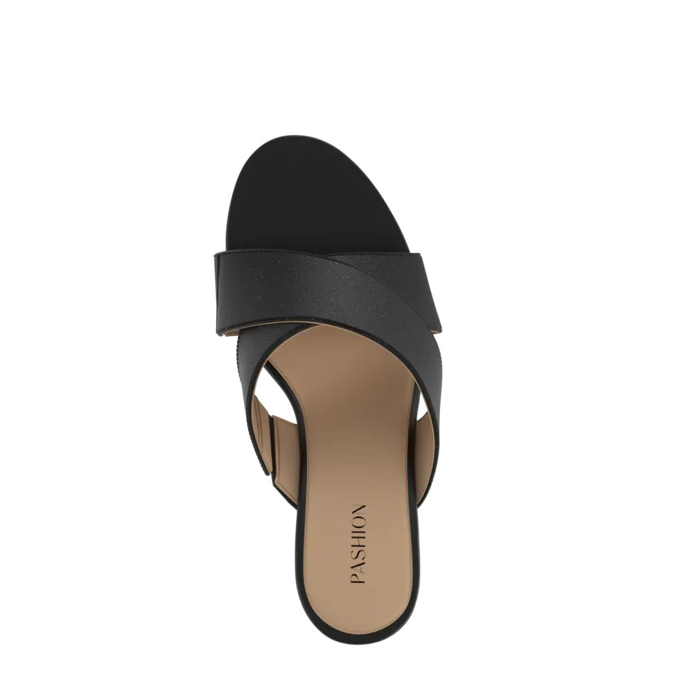 The Crissy Cross Slide - Coal Knit 4 Block - FINAL SALE