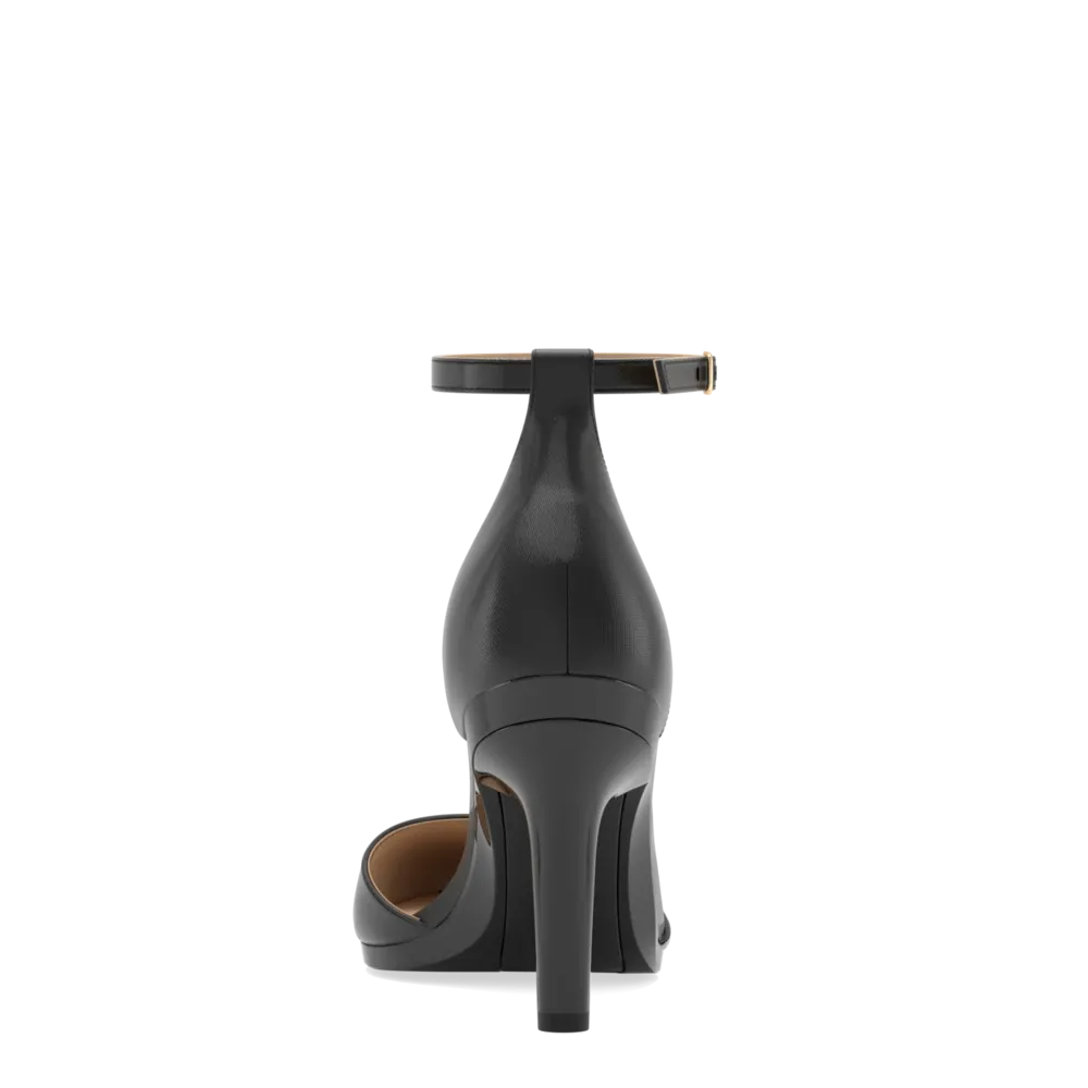 The D'Orsay Coal Satin   Stiletto Heel Kit 4 Coal - FINAL SALE